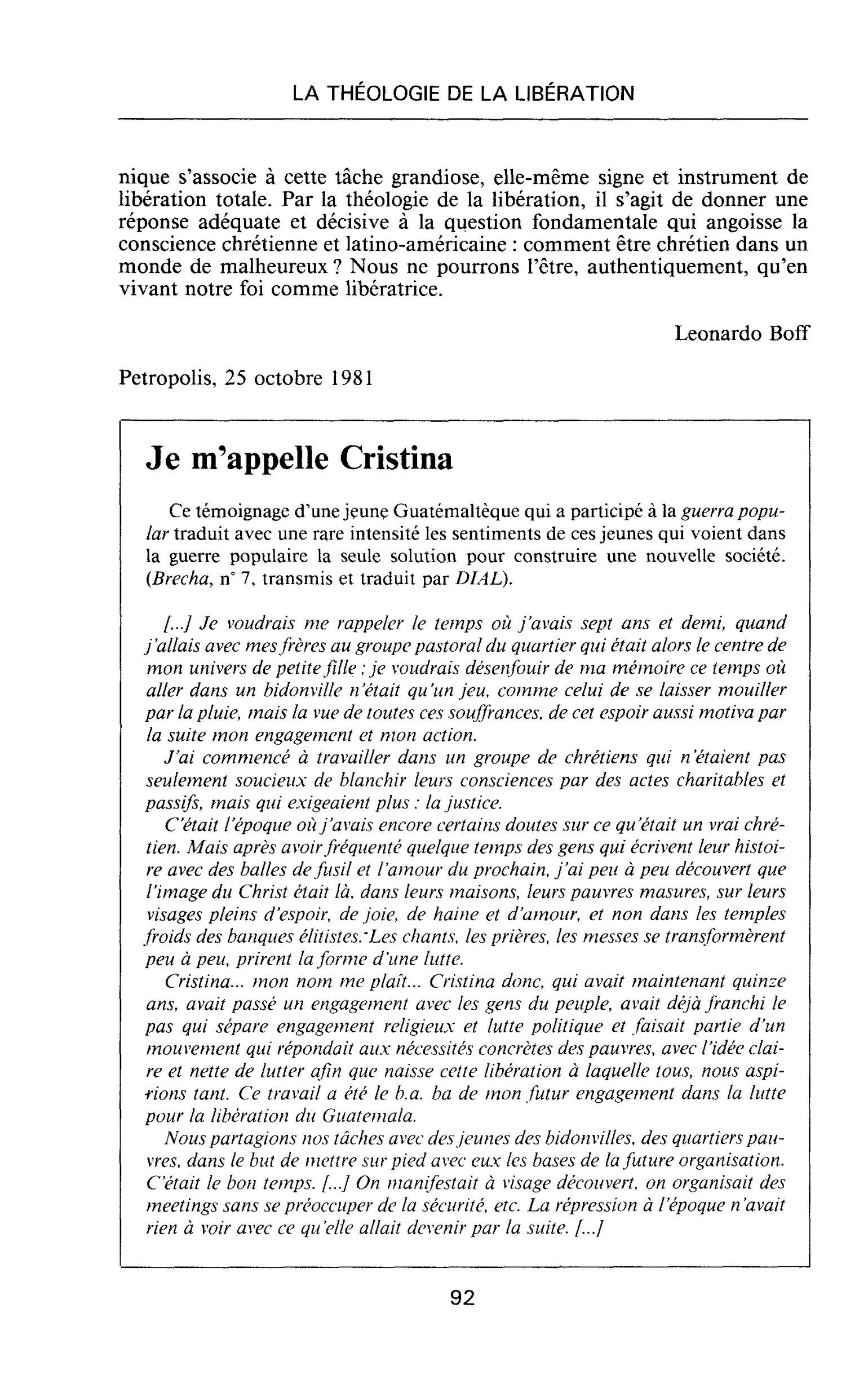 Je m’appelle Cristina