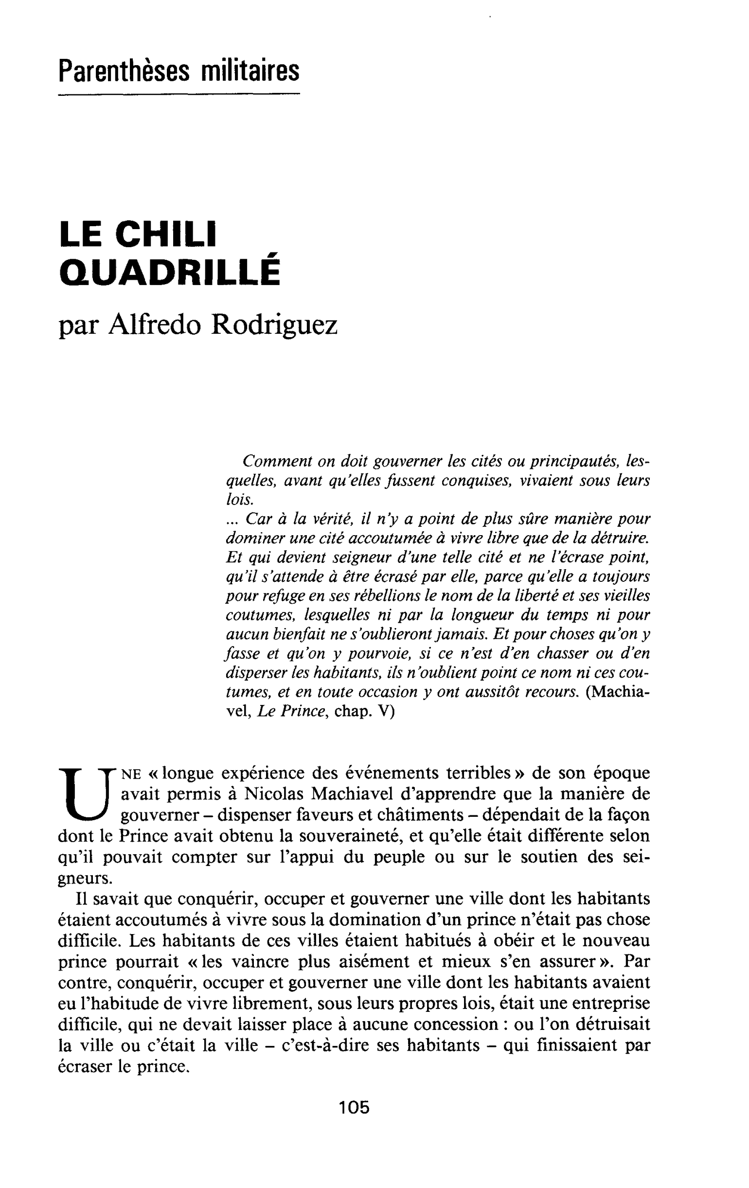 LE CHILI QUADRILLÉ