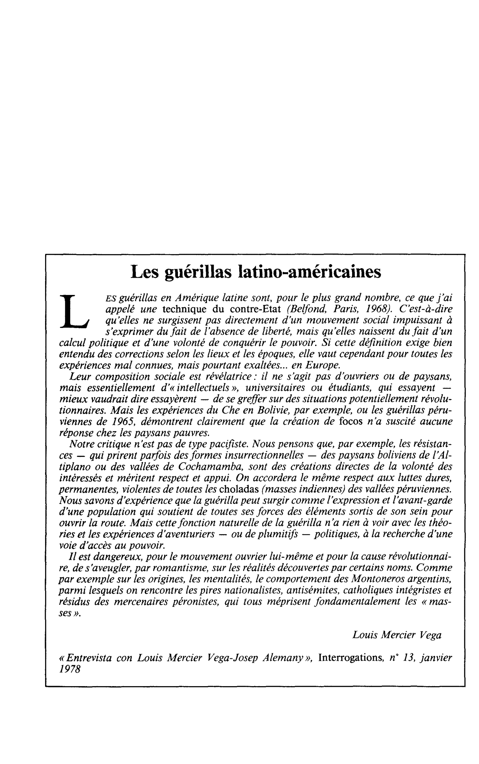 Les guérillas latino-américaines