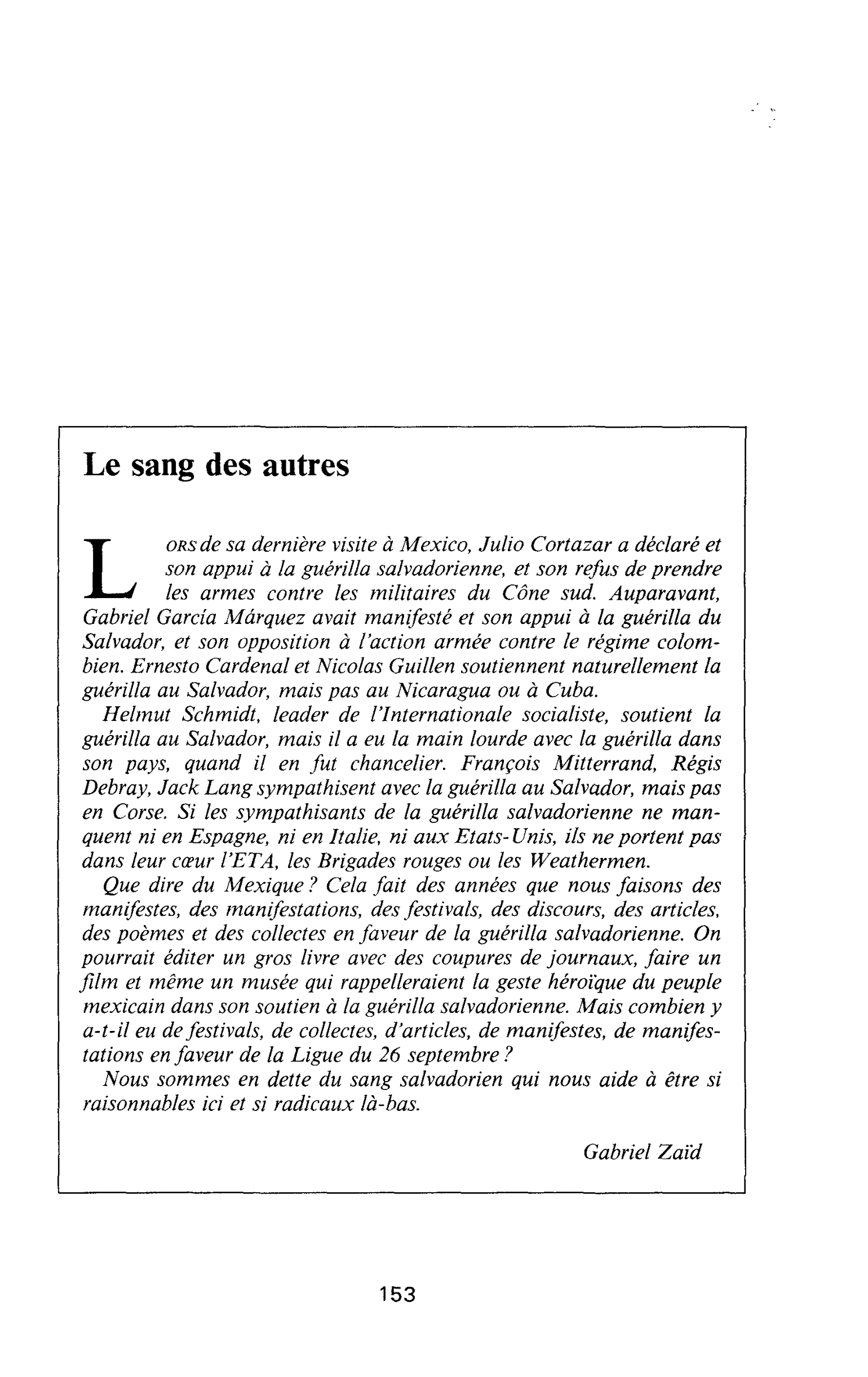 Le sang des autres