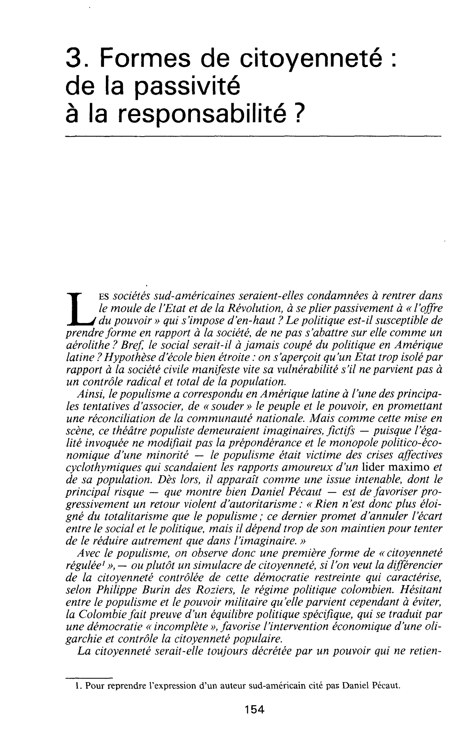 3. Formes de citoyenneté : de la passivité à la responsabilité ?