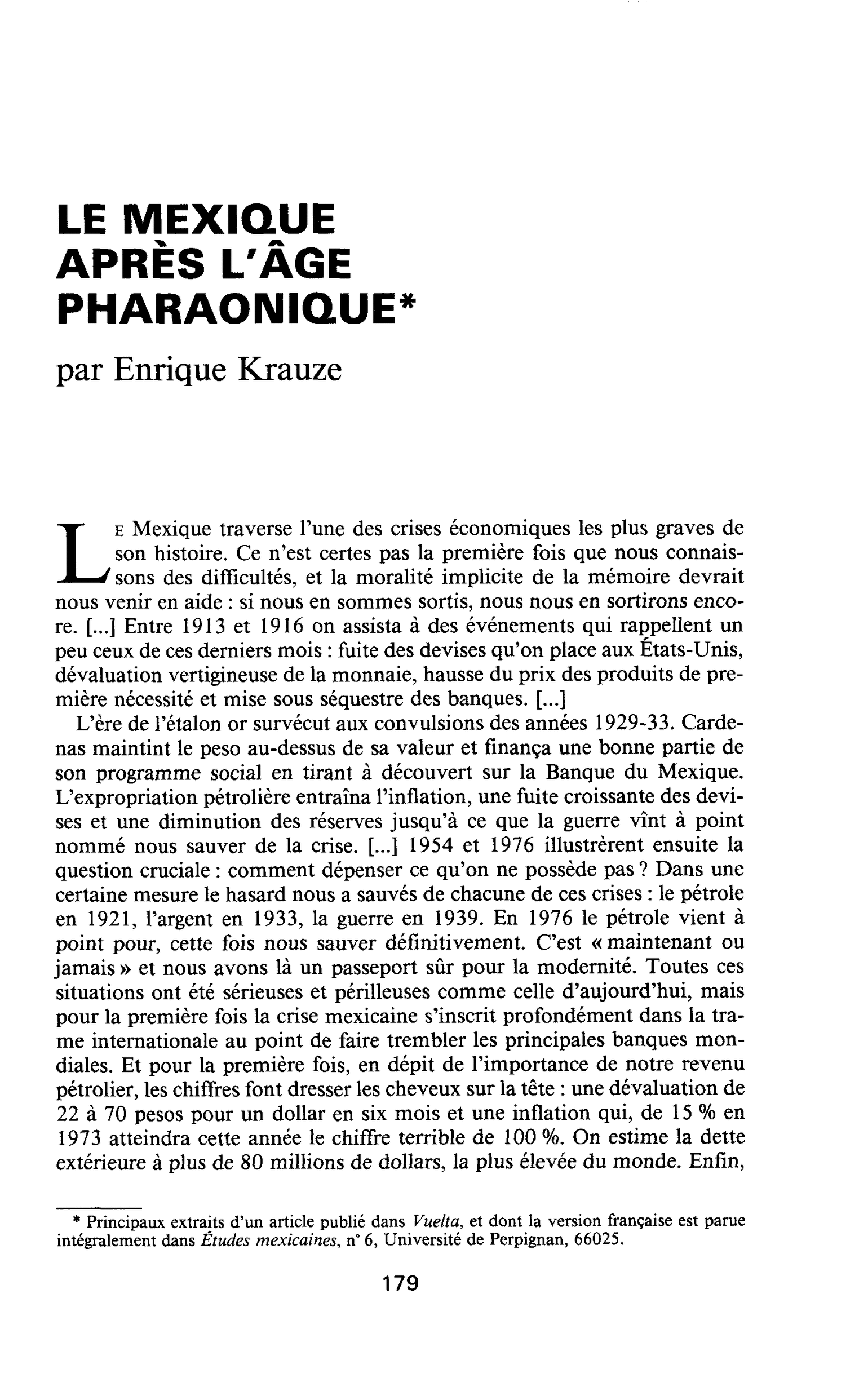 LE MEXIQUE APRÈS L’ÂGE PHARAONIQUE