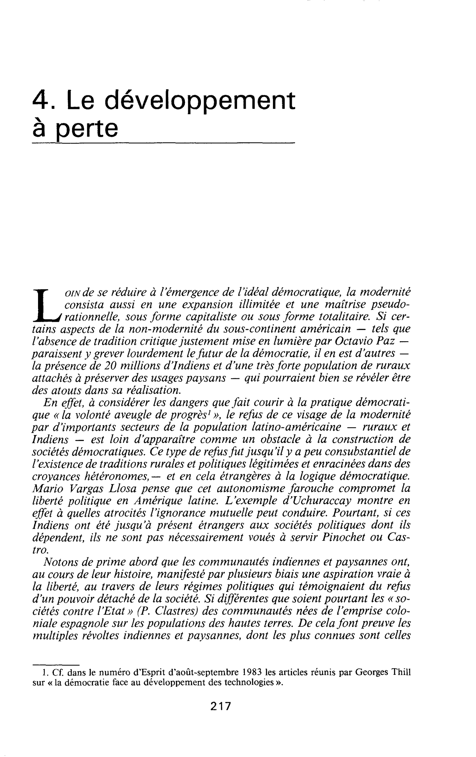 4. Le développement à perte