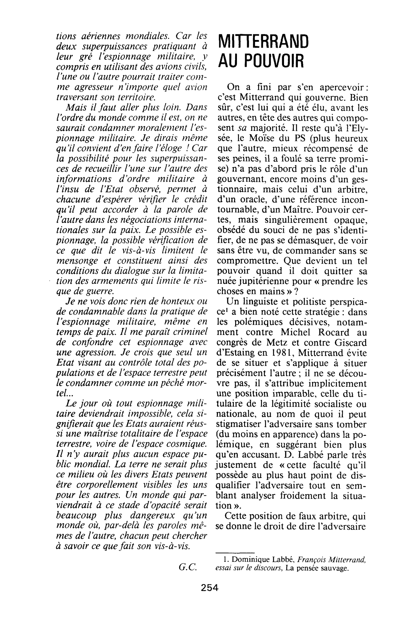 MITTERRAND AU POUVOIR