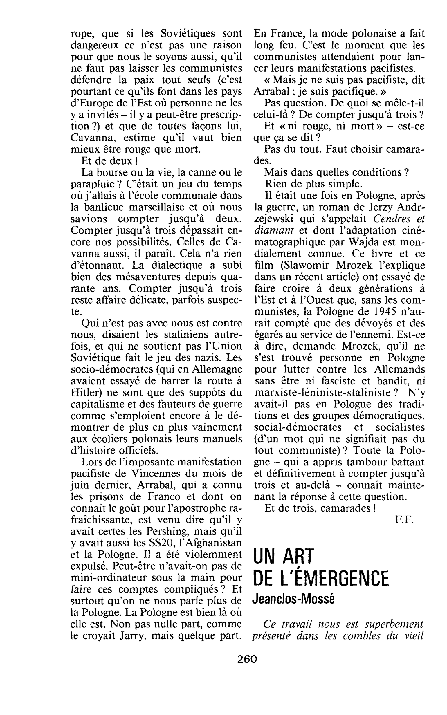 UN ART DE L’ÉMERGENCE. Jeanclos-Mossé