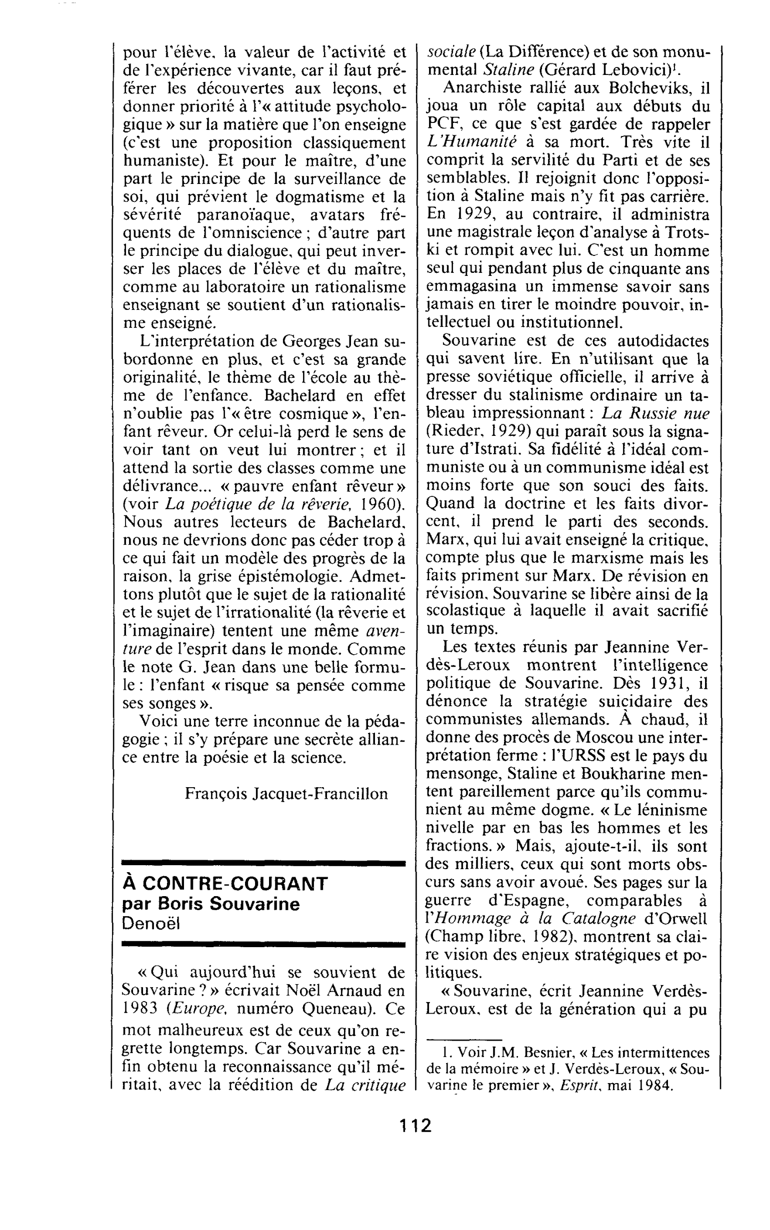 A CONTRE-COURANT par Boris Souvarine