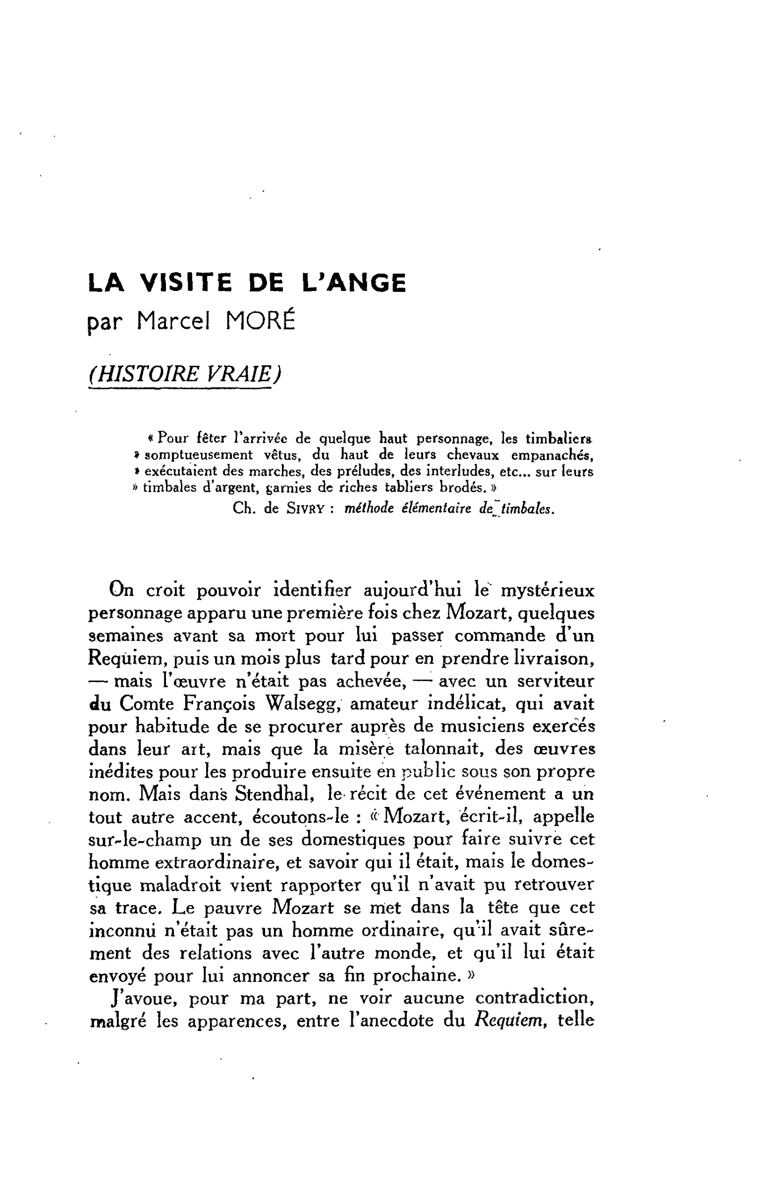 LA VISITE DE L’ANGE (HISTOIRE VRAIE)