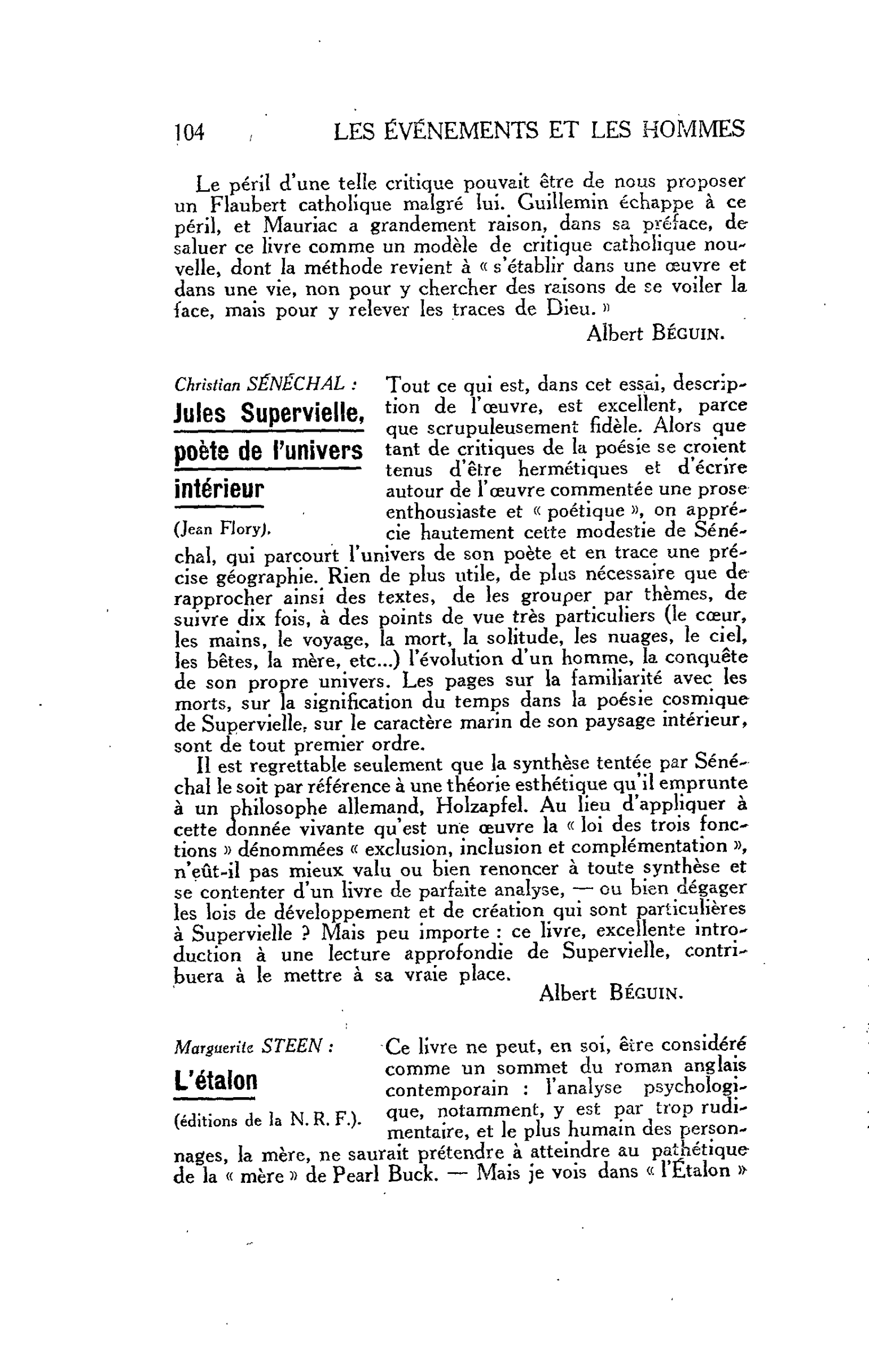 LES LETTRES. Christian SÉNÉCHAL : Jules Supervielle, poète de l’univers intérieur