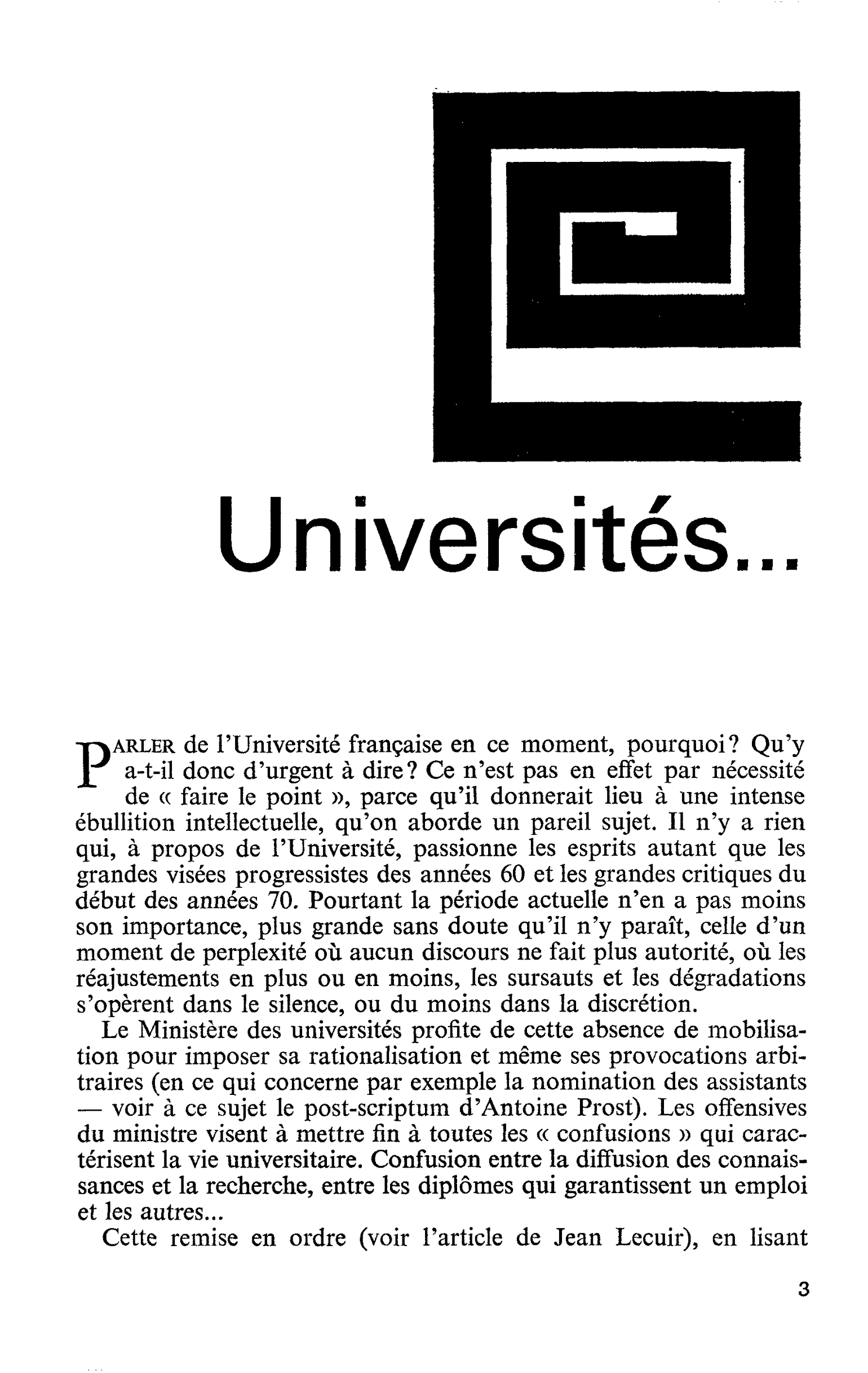 Universités…