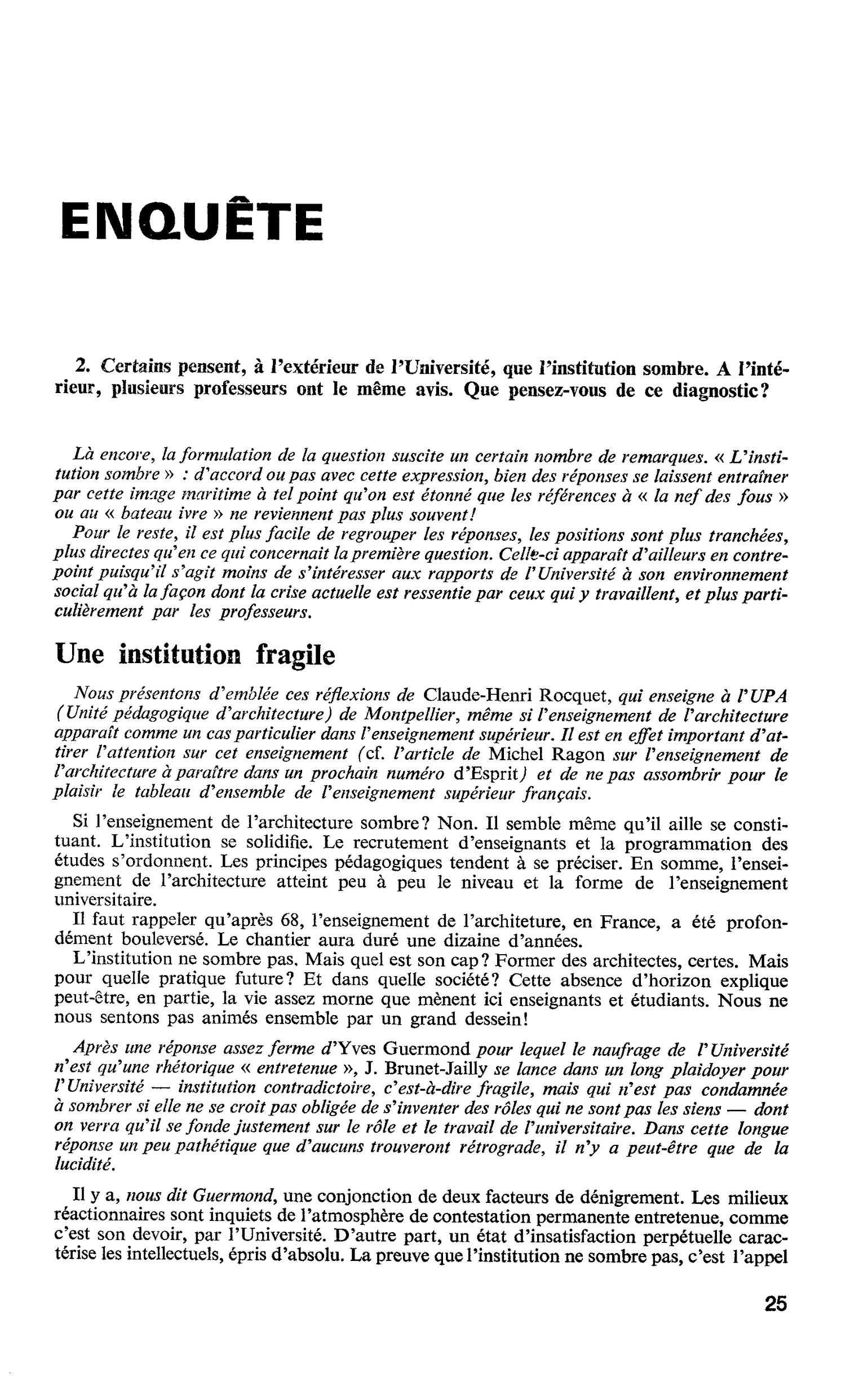 ENQUÊTE