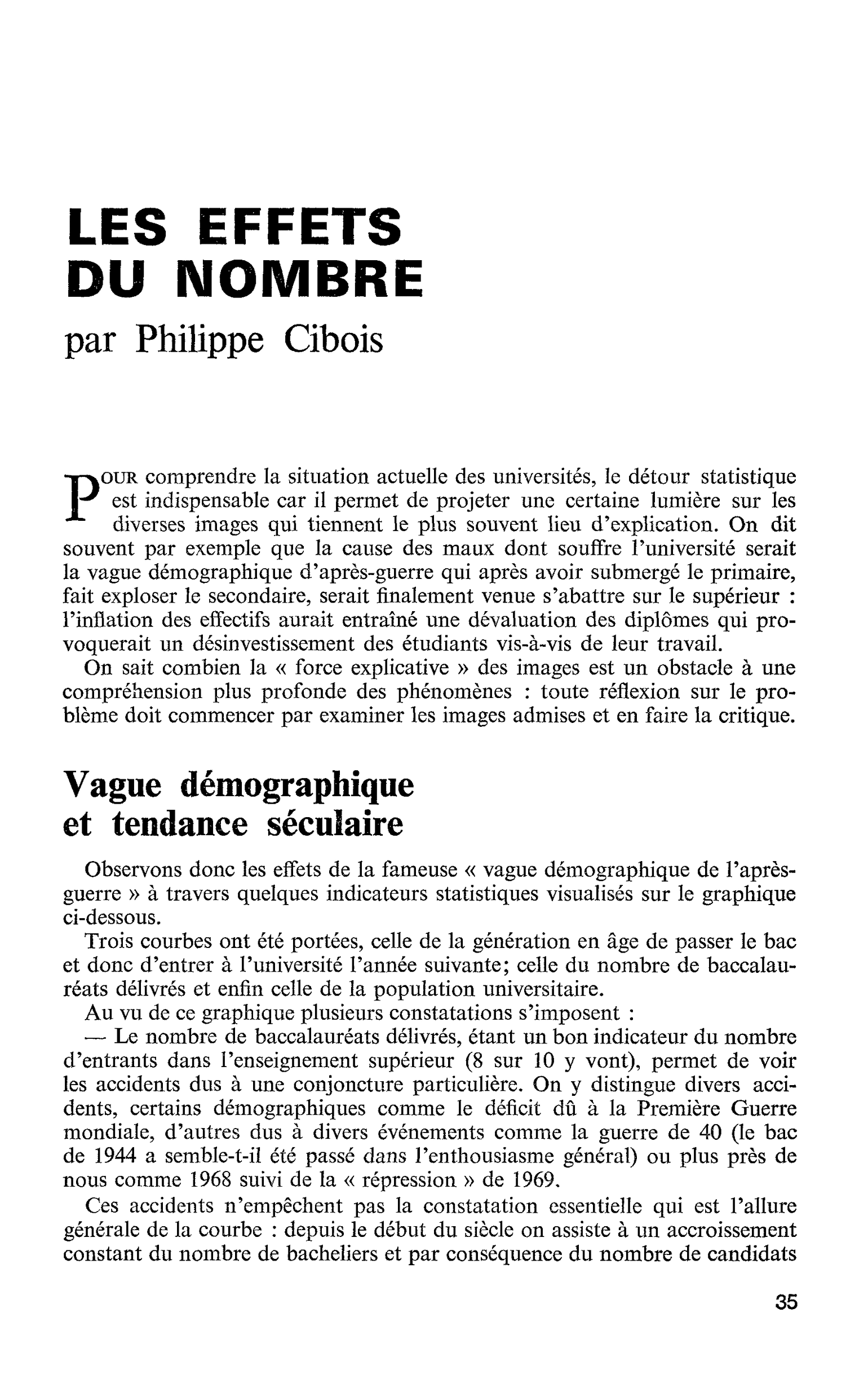LES EFFETS DU NOMBRE