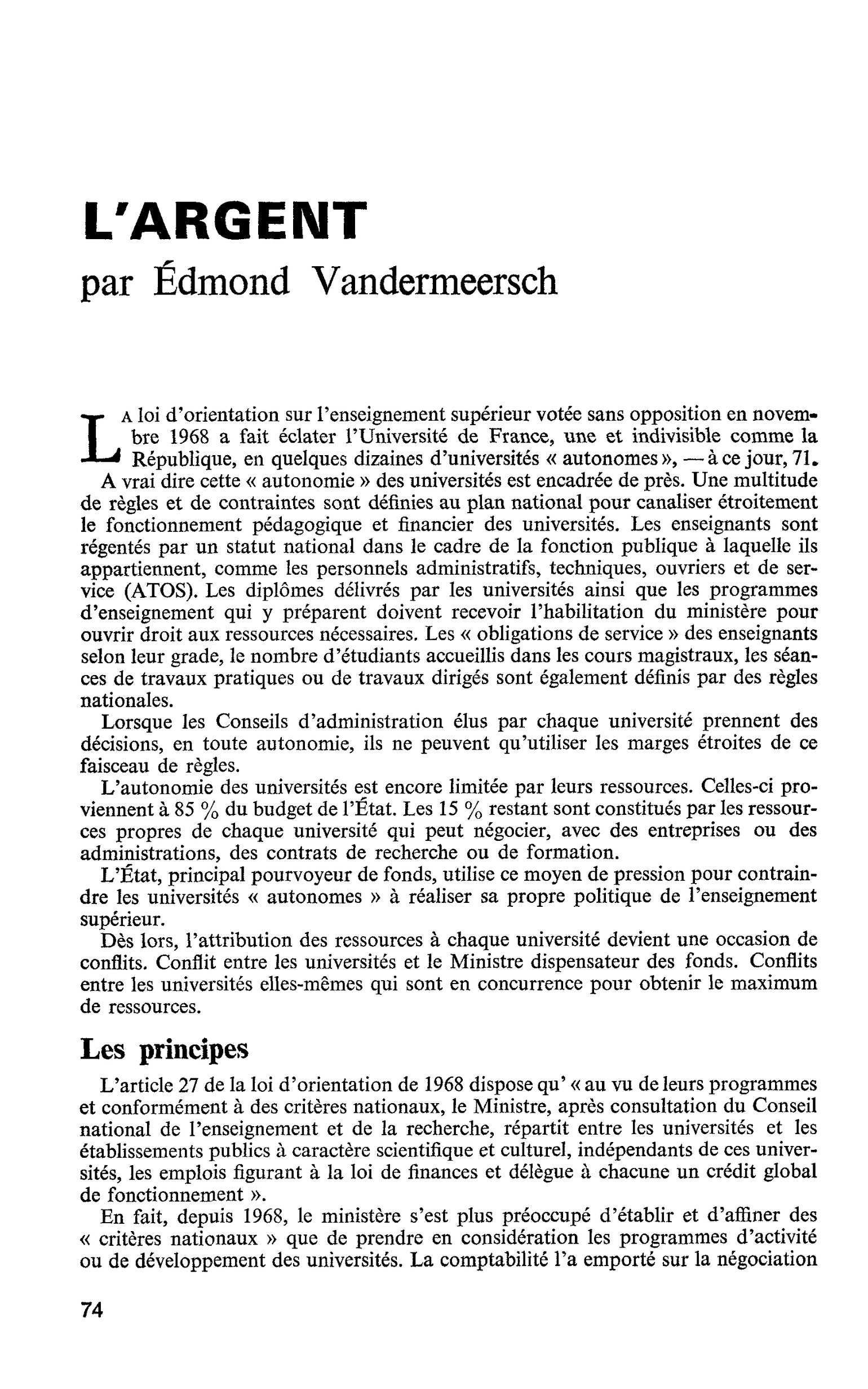 L’ARGENT
