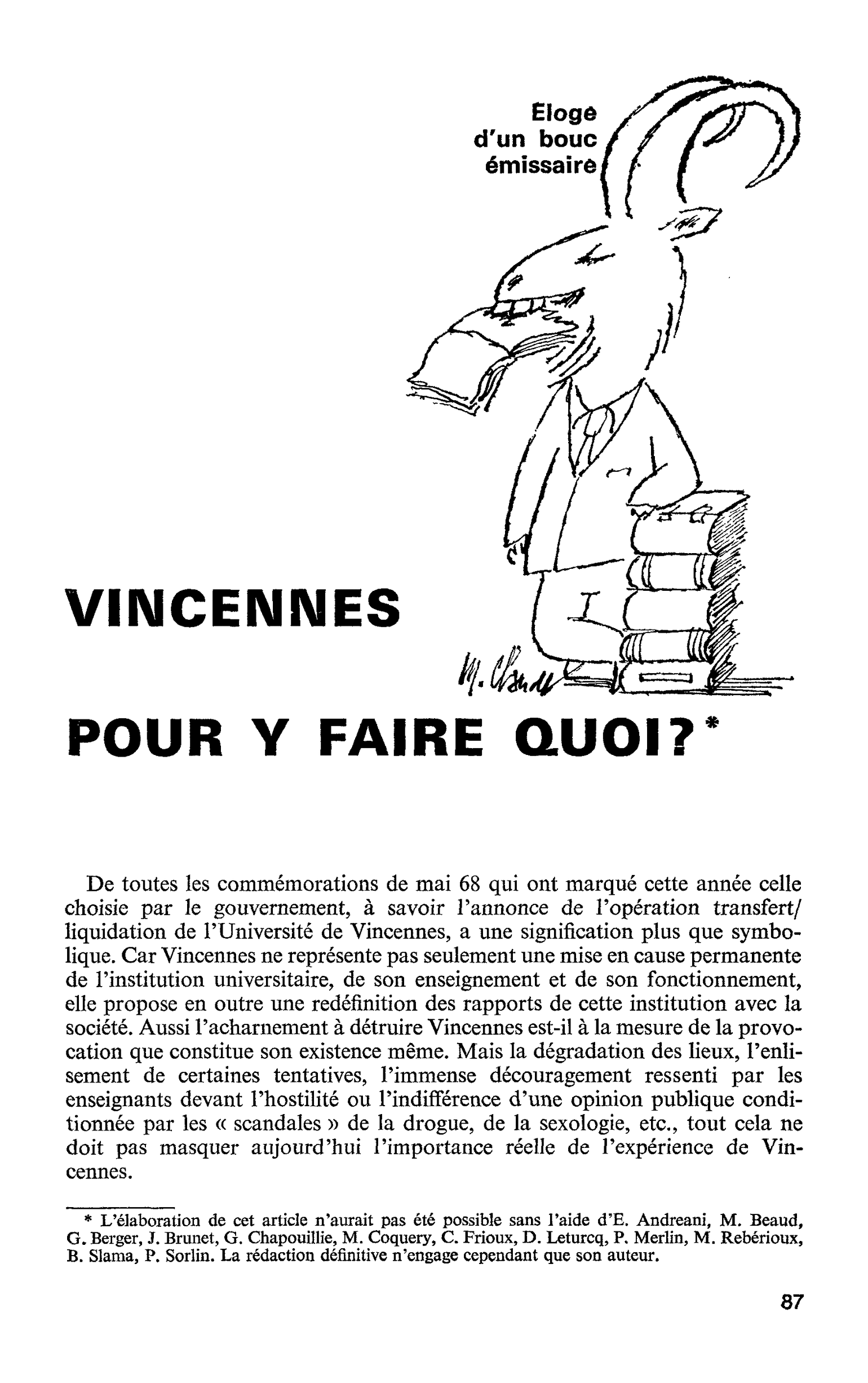 VINCENNES POUR Y FAIRE QUOI ?