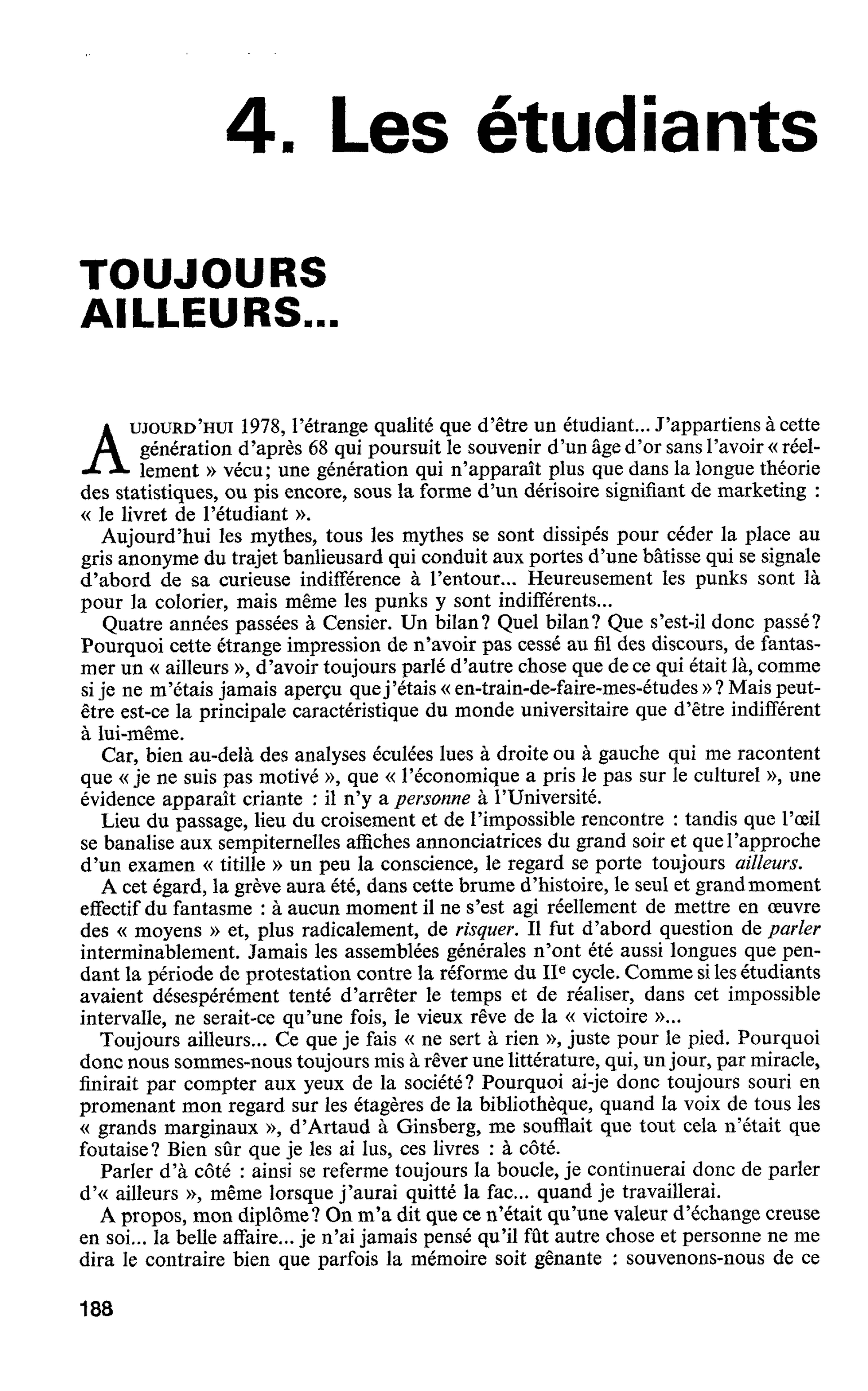 TOUJOURS AILLEURS…