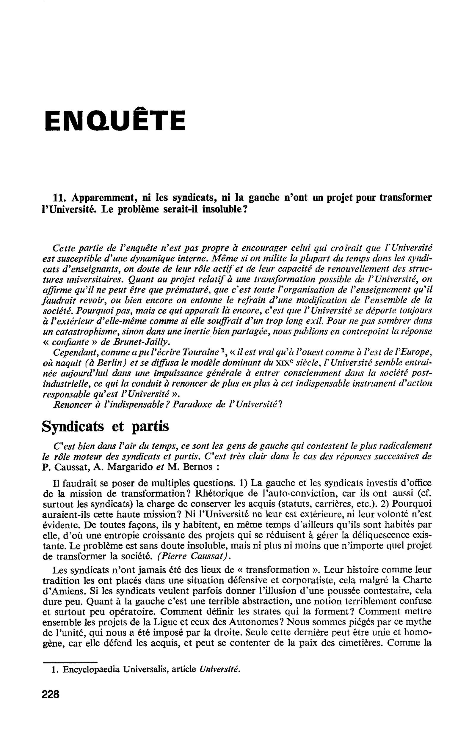 ENQUÊTE