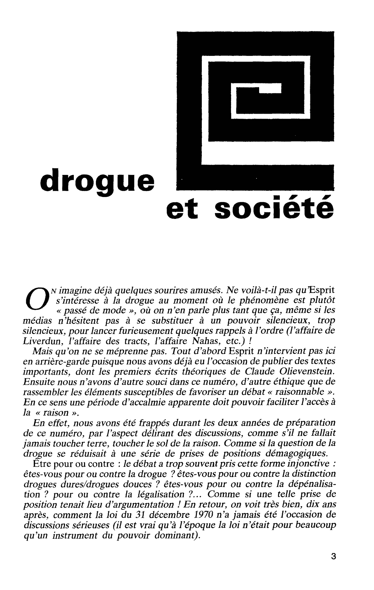 Drogue et société