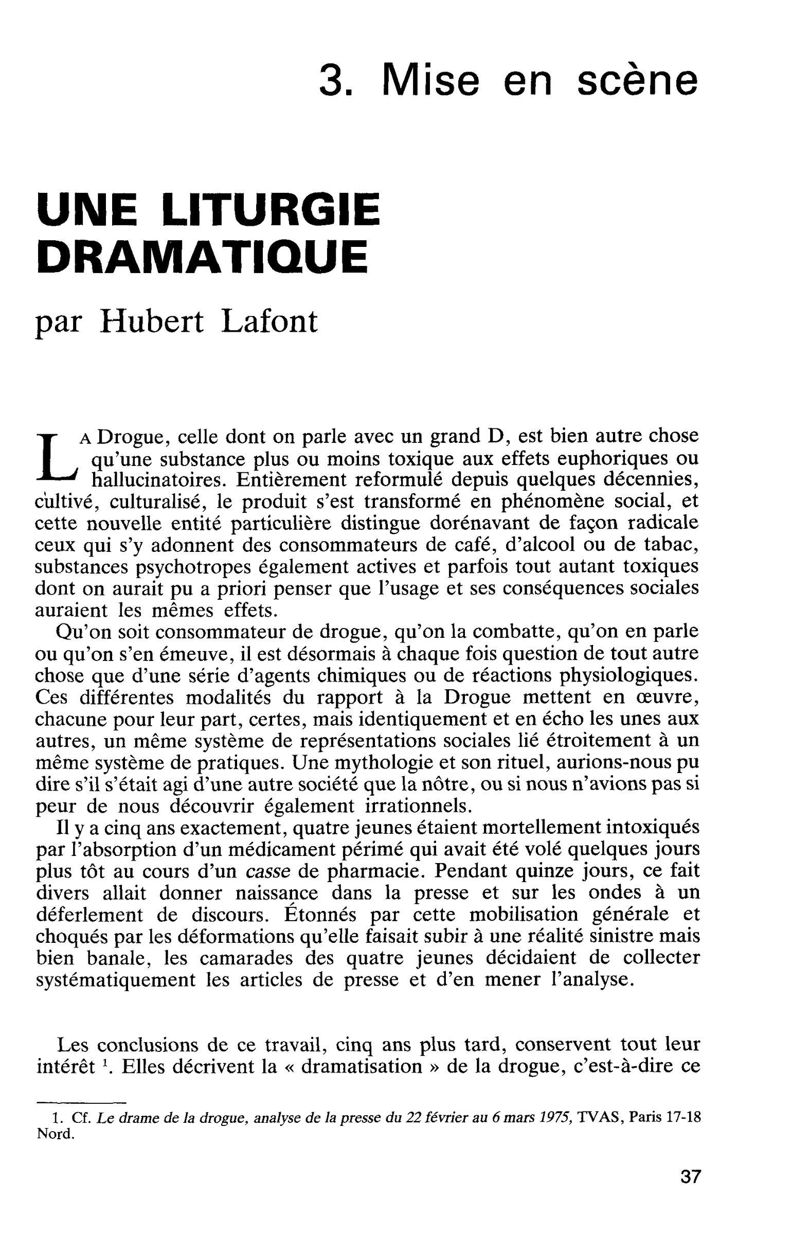UNE LITURGIE DRAMATIQUE