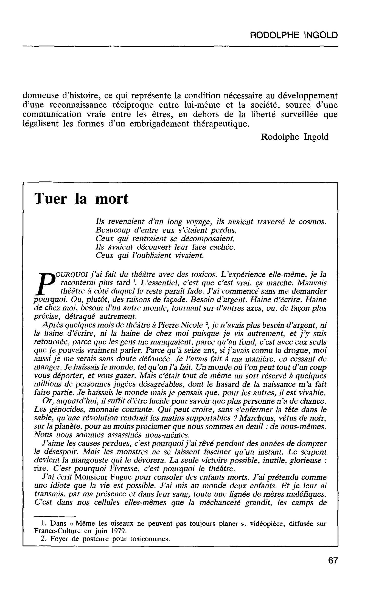 Tuer la mort