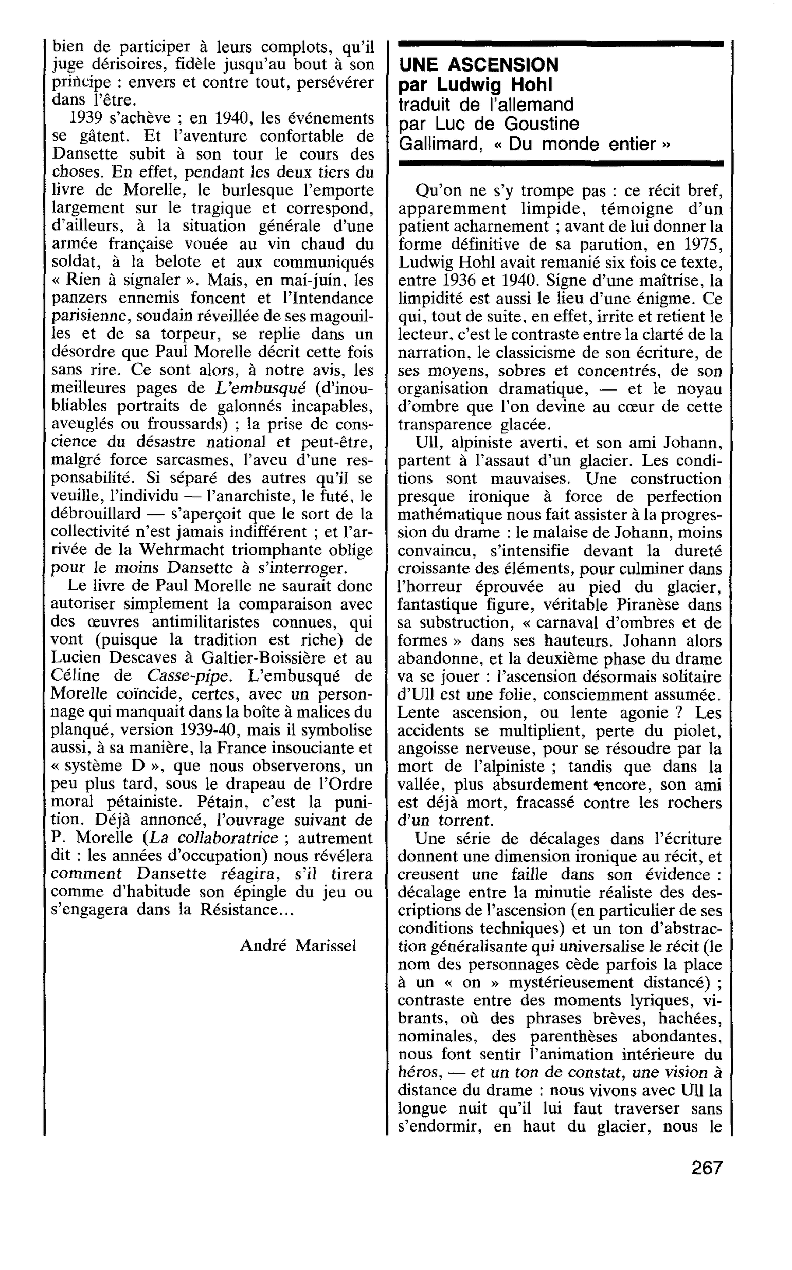 UNE ASCENSION par Ludwiq Hohl