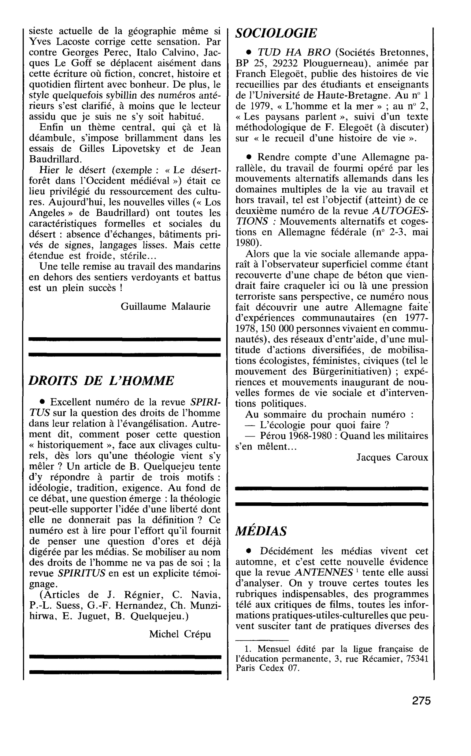 MÉDIAS ANTENNES
