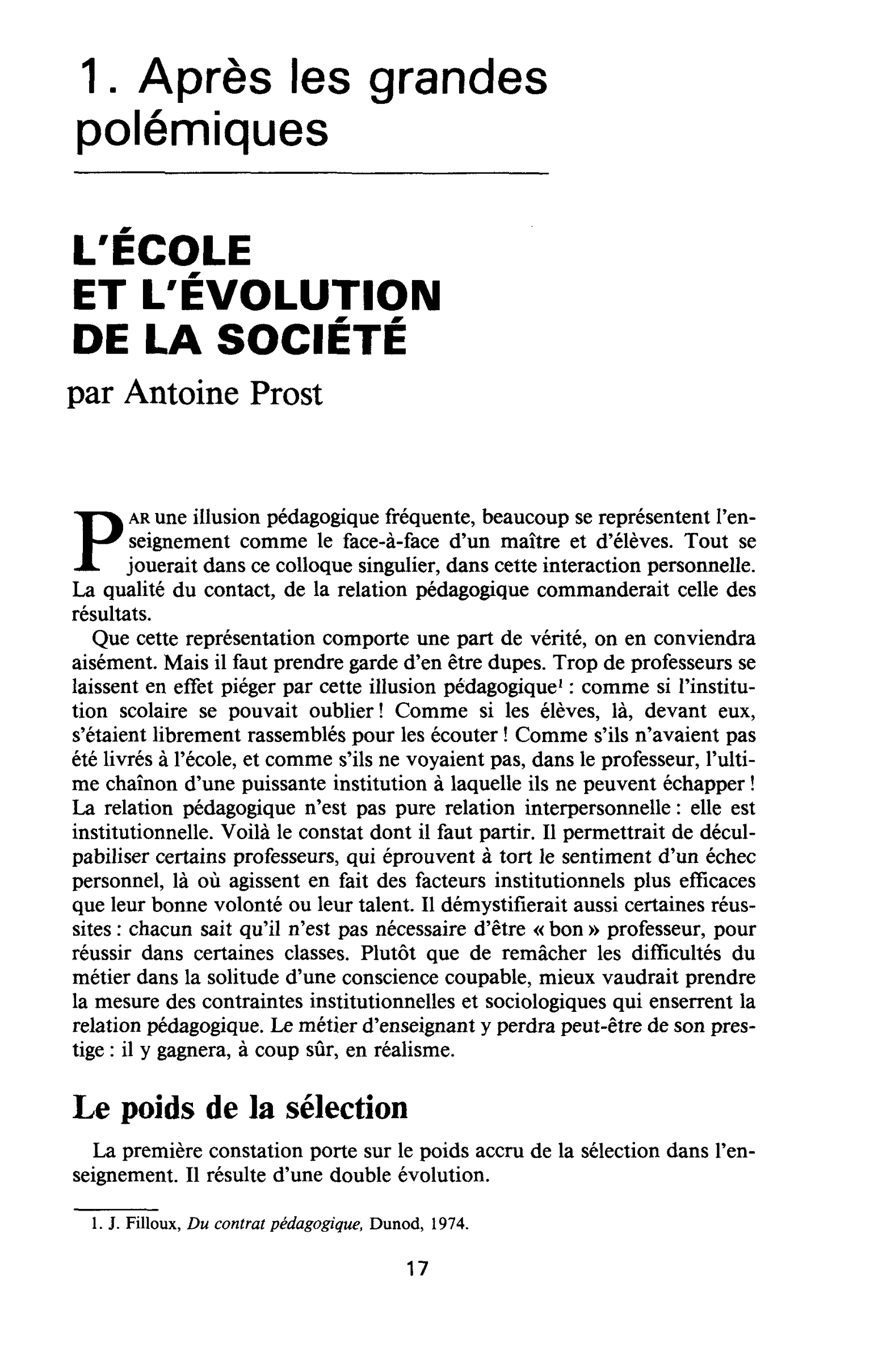 L’ÉCOLE ET L’ÉVOLUTION DE LA SOCIÉTÉ