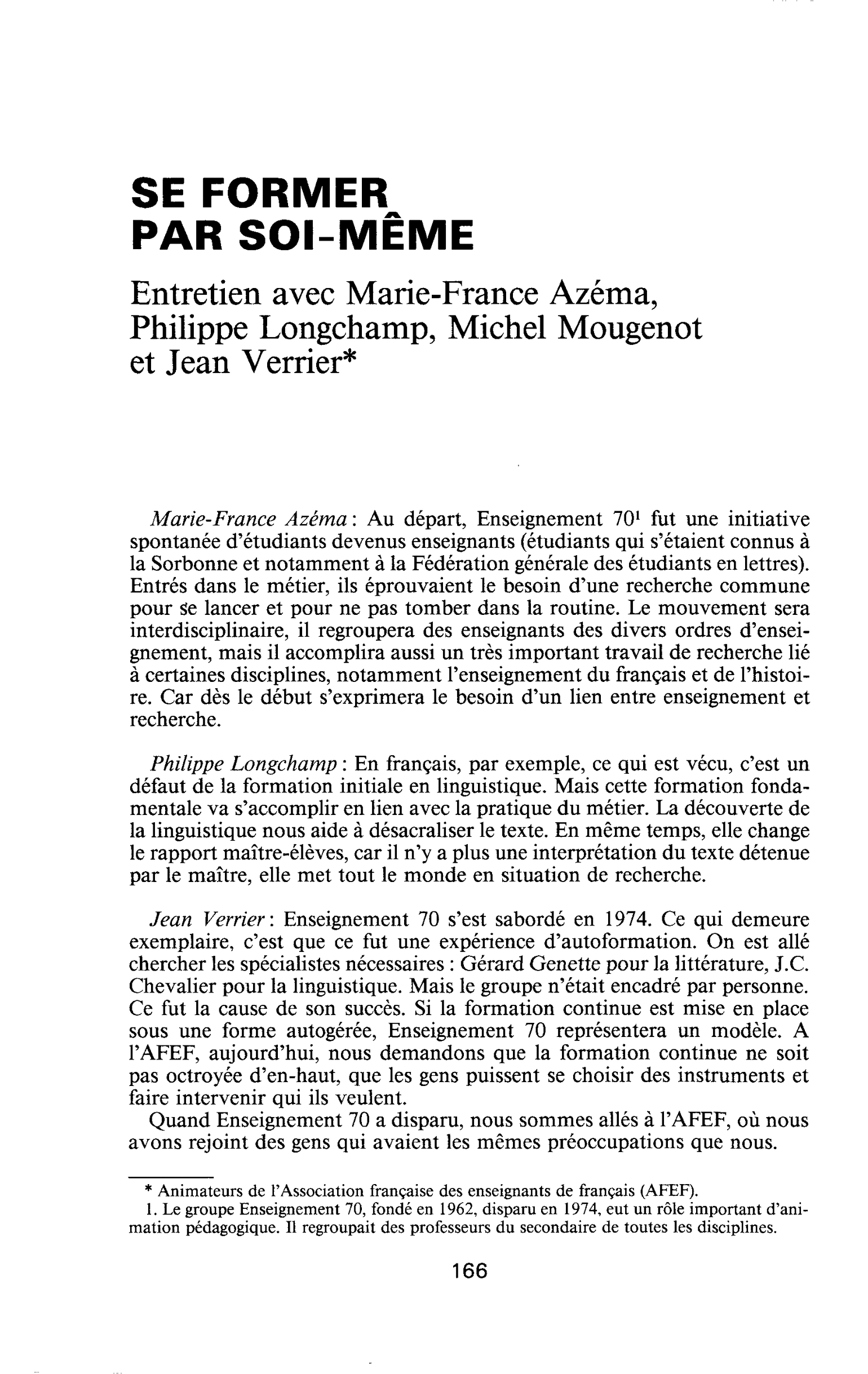 SE FORMER PAR SOI-MÊME