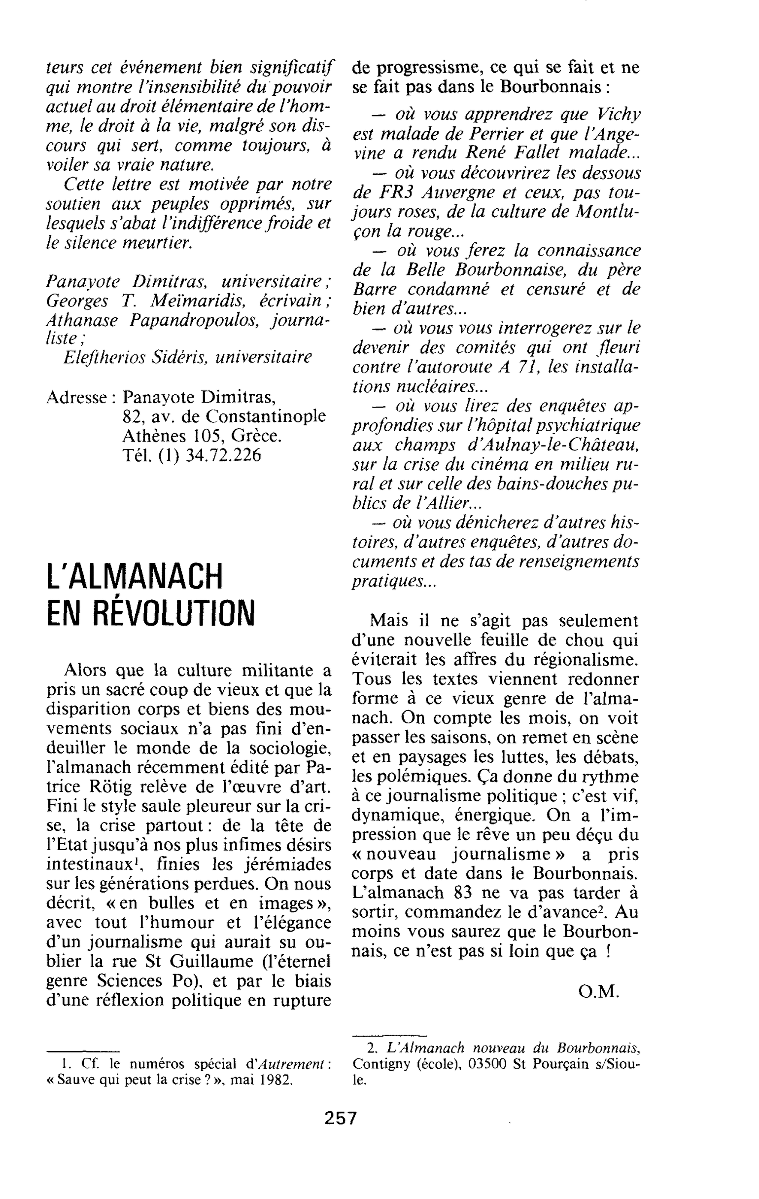 L’ALMANACH EN RÉVOLUTION