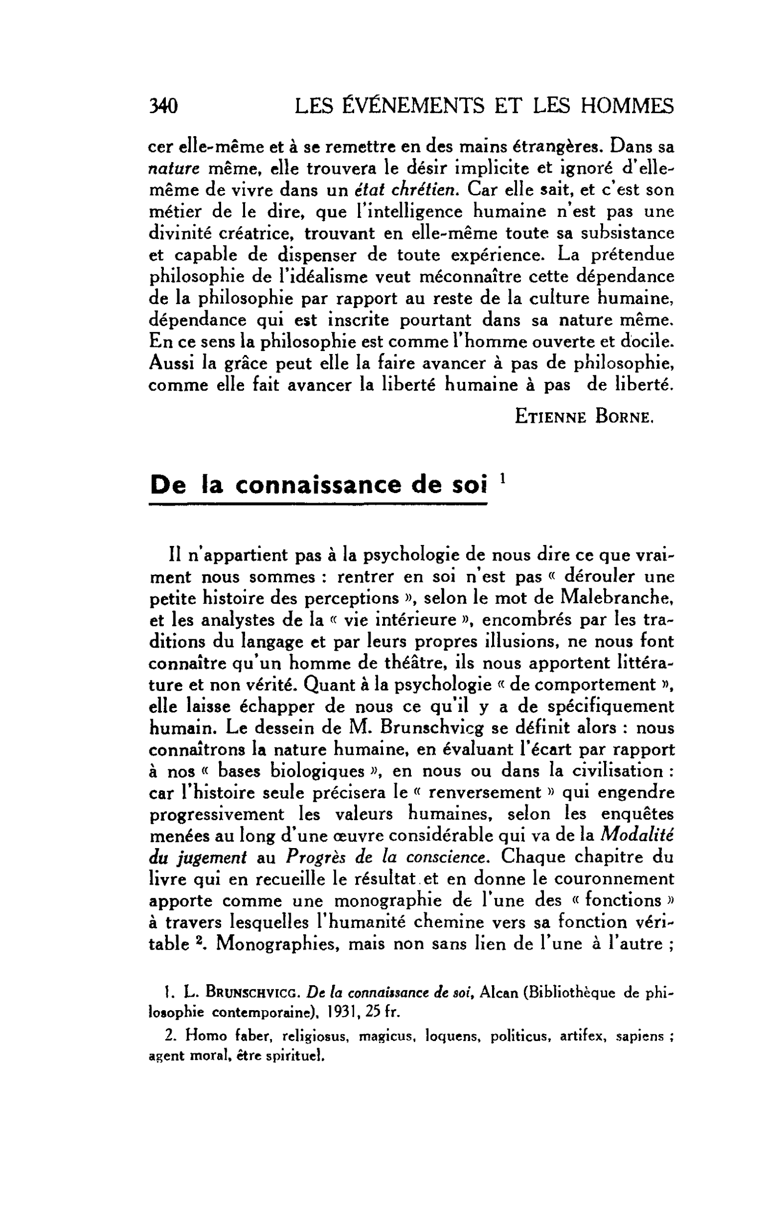 LA PENSÉE : De la connaissance de soi