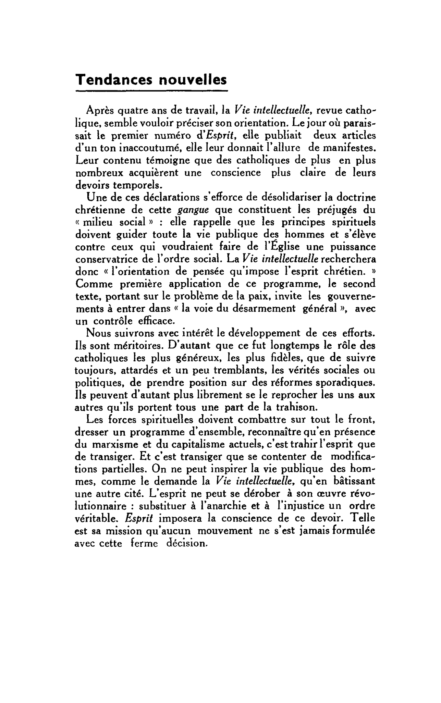 LA CITÉ : Tendances nouvelles