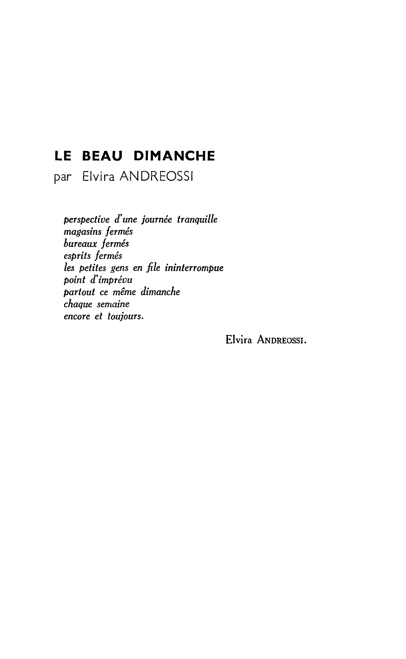LE BEAU DIMANCHE
