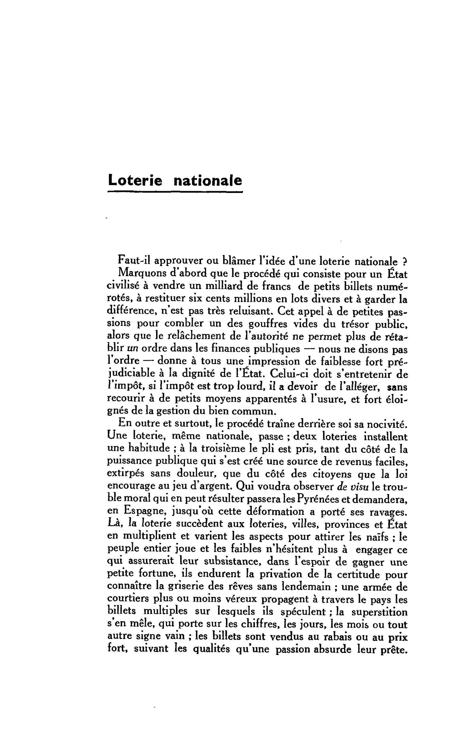 LE THÉATRE : Loterie nationale