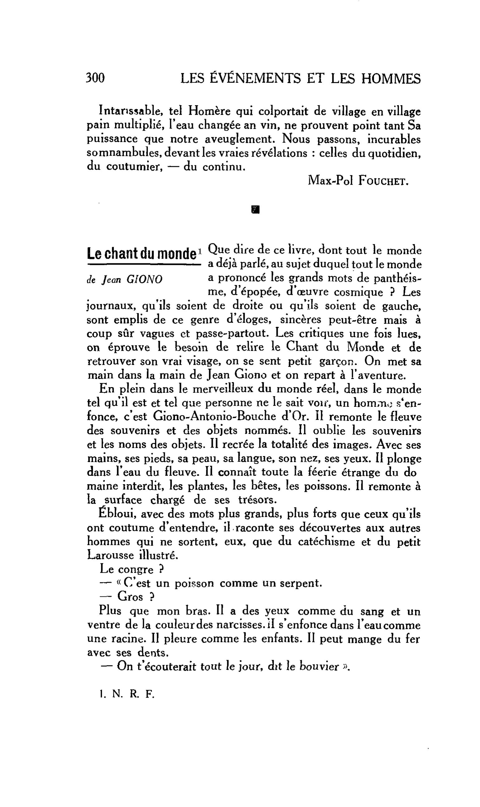 LA RELIGION ET LE MONDE : Le chant du monde