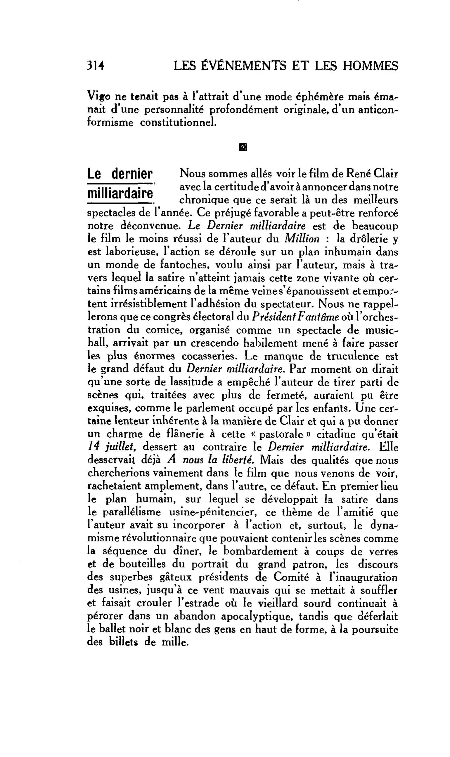 LES ARTS : Le dernier milliardaire