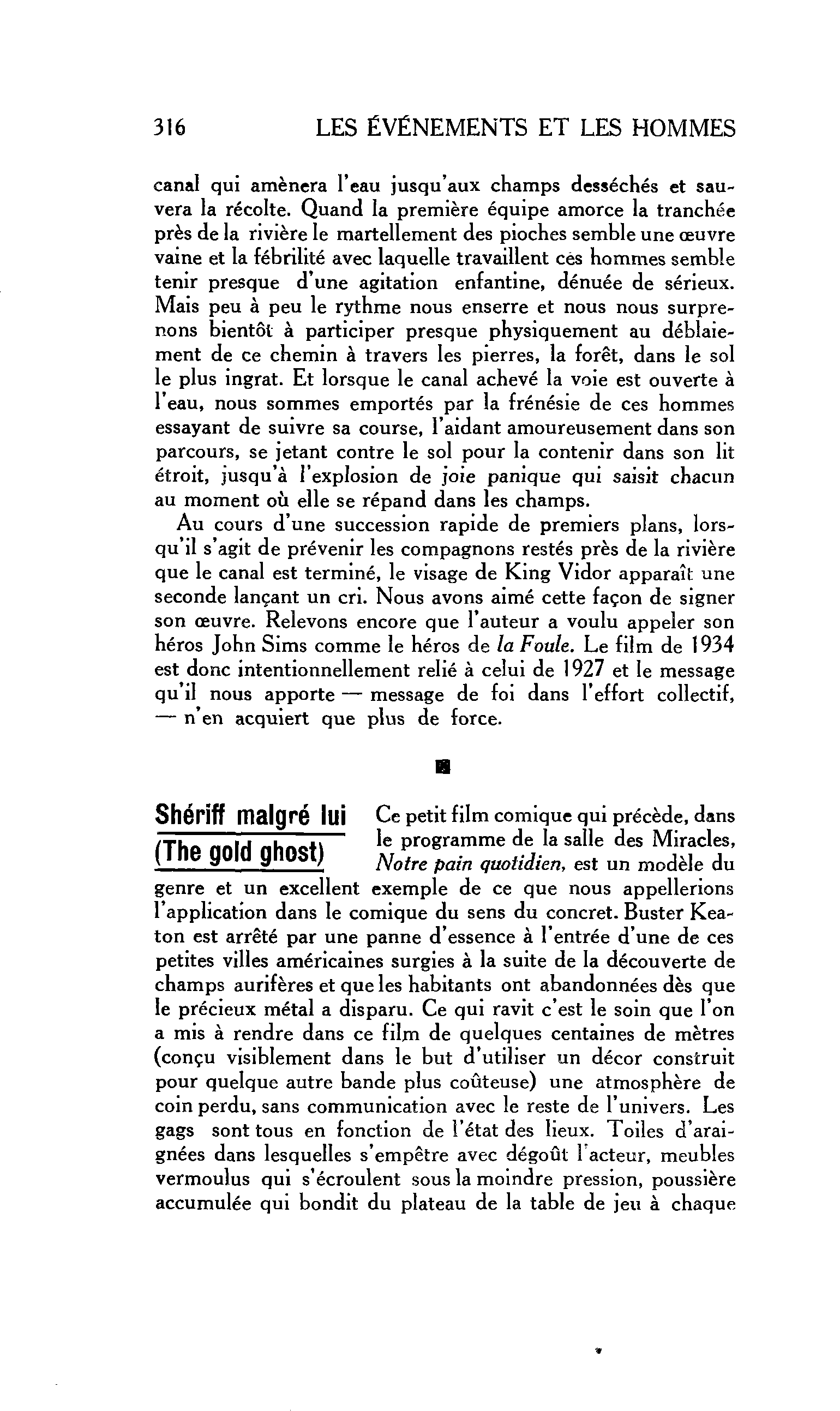 LES ARTS : Shériff malgré lui (The gold ghost)