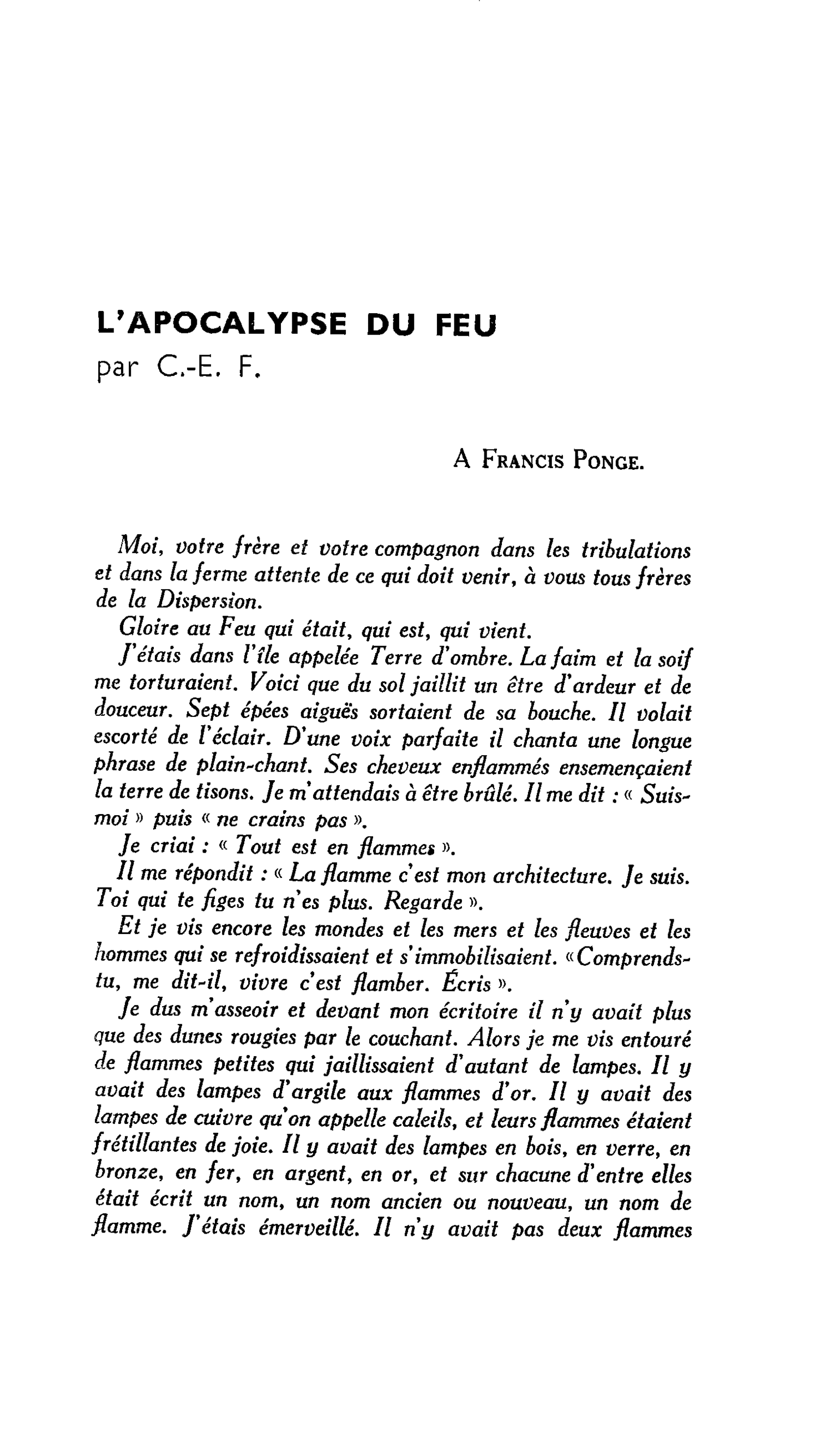 L’APOCALYPSE DU FEU