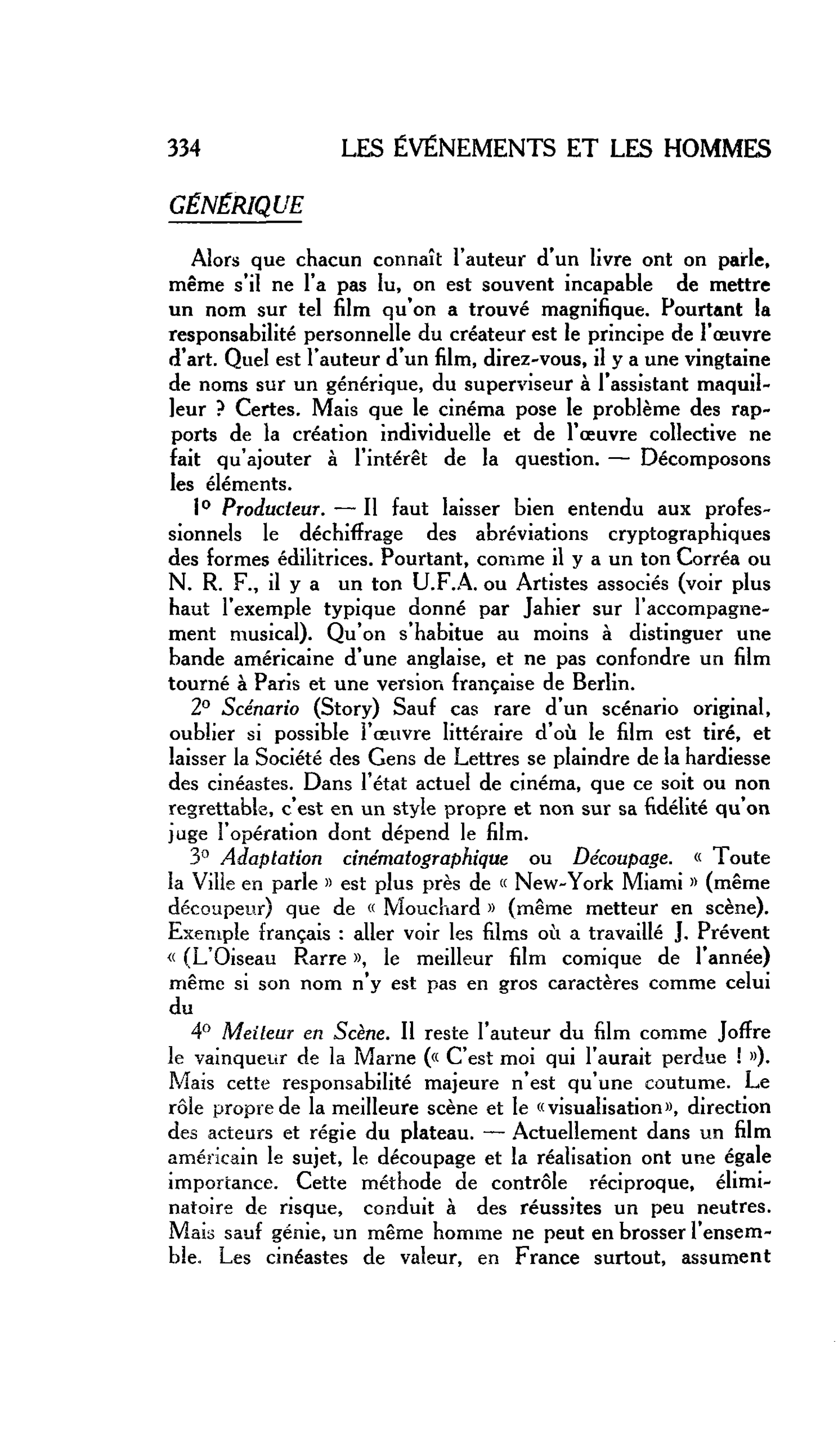 LES ARTS : GÉNÉRIQUE