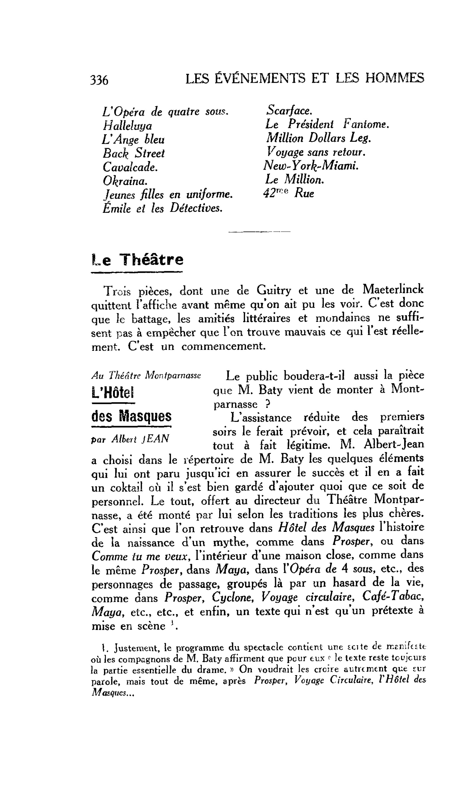 LES ARTS : Le Théâtre