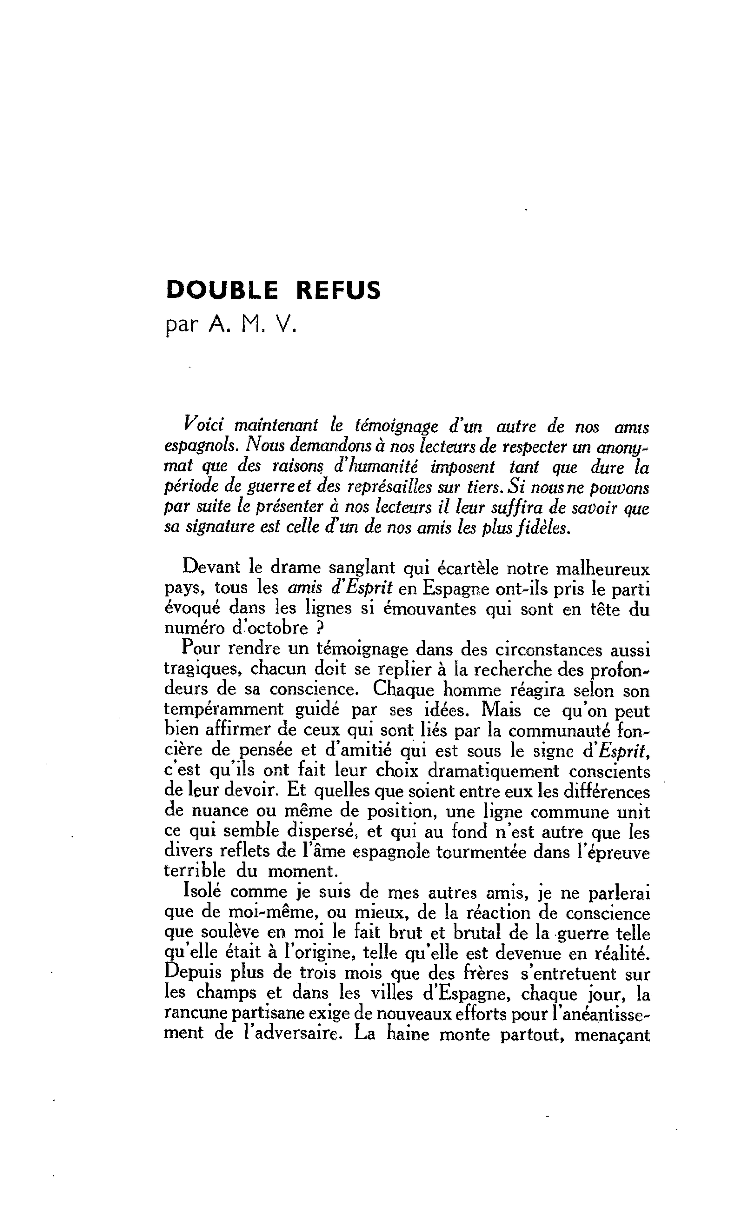 Le double refus