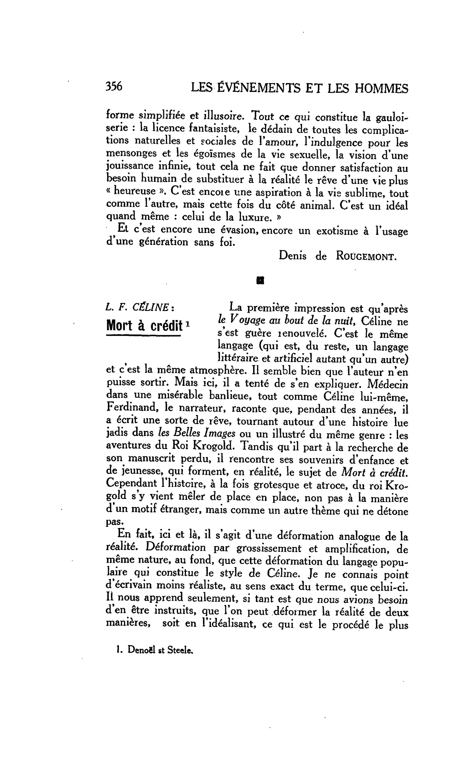 LES LETTRES. L. F. CÉLINE: Mort à crédit