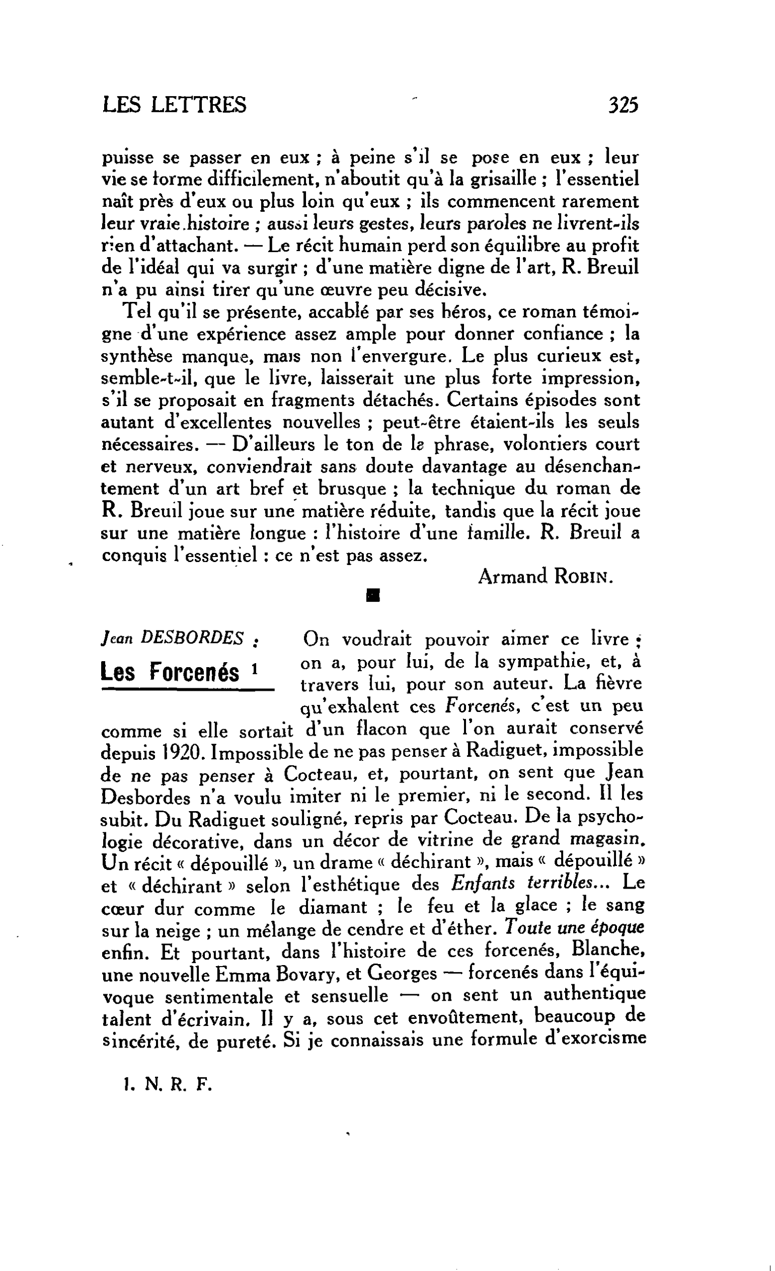 Roger BREUIL. La Galopine. Jean DESBORDES : Les Forcenés