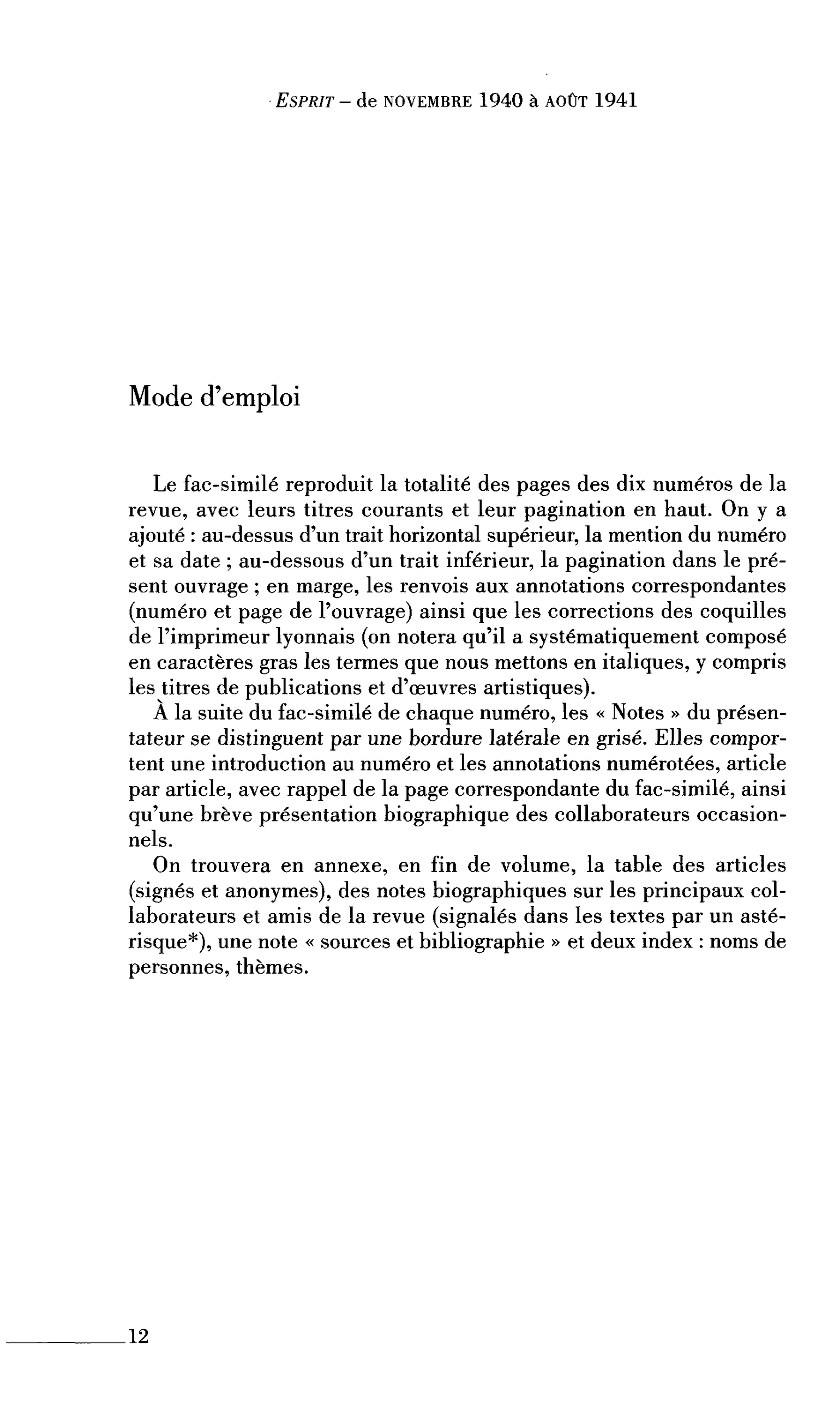 Mode d’emploi