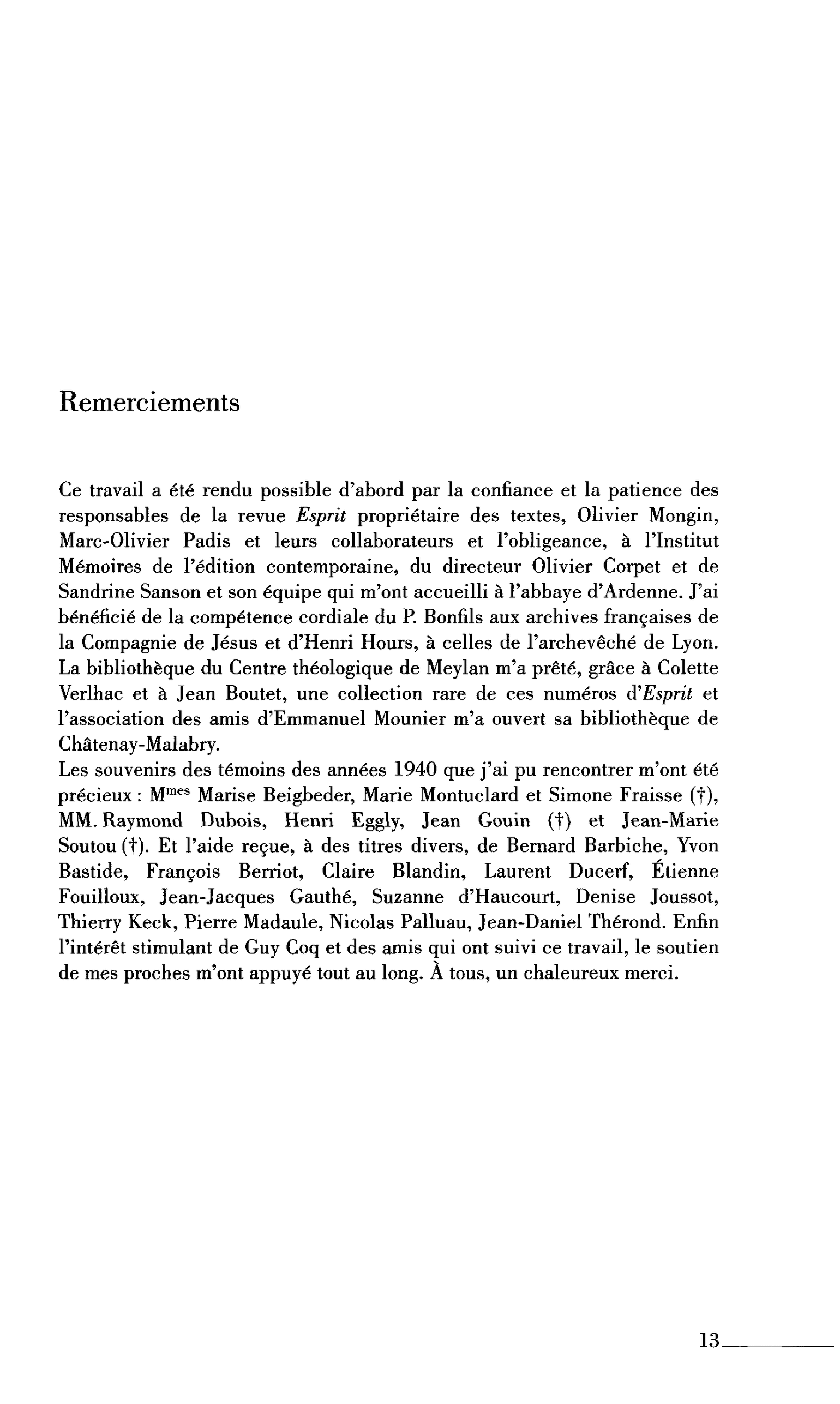 Remerciements