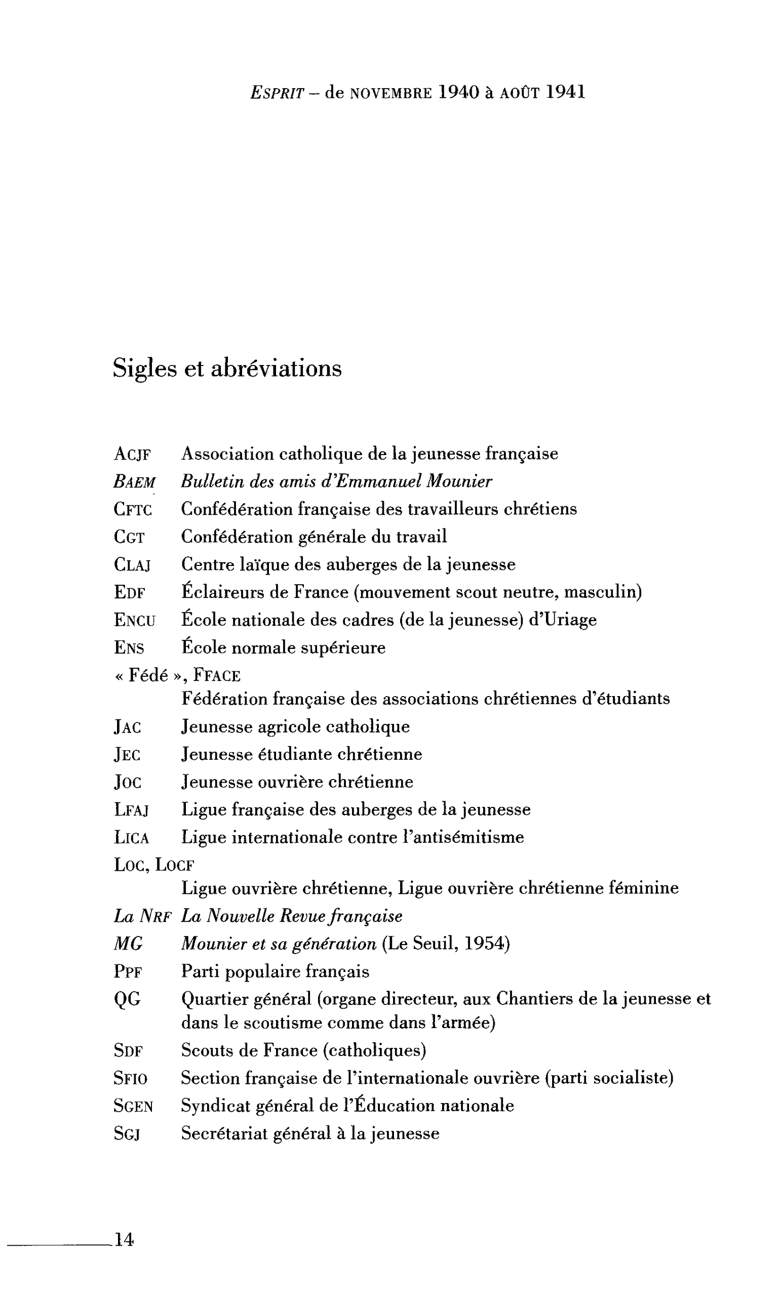 Sigles et abréviations