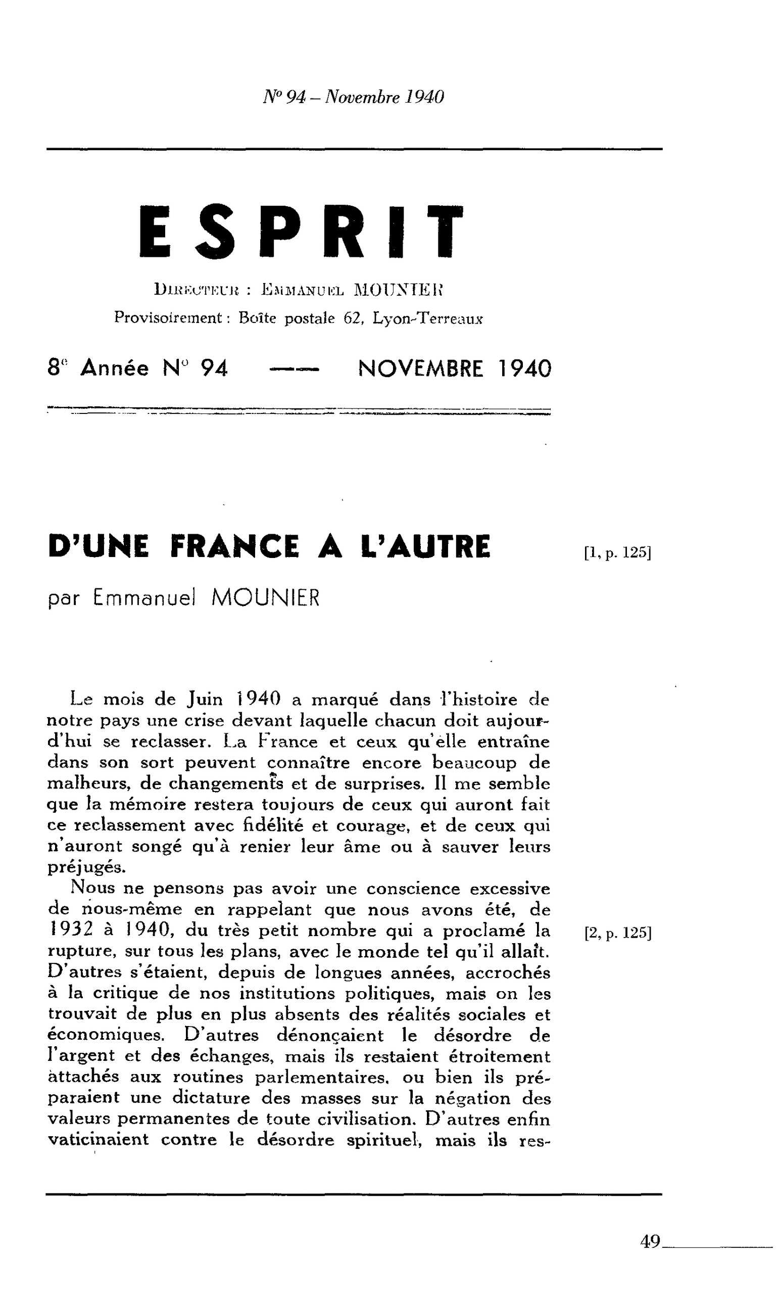 D’UNE FRANCE À L’AUTRE