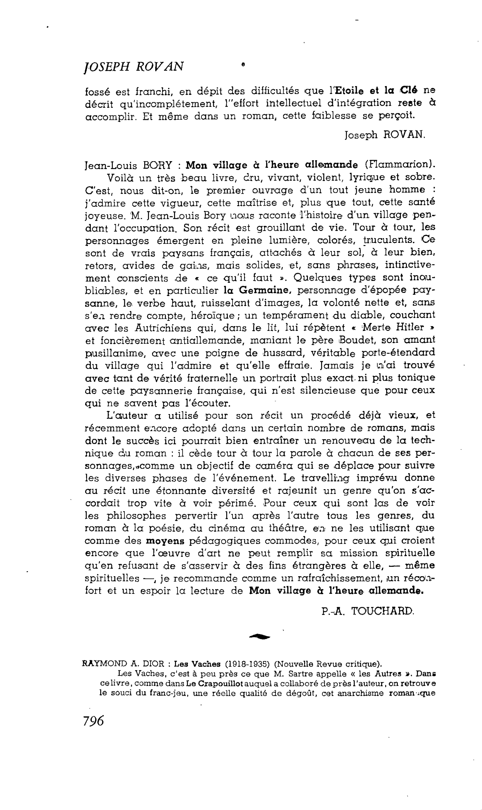 LA PENSÉE ENGAGÉE. RAYMOND A. DIOR : Les Vaches (1918-1935)