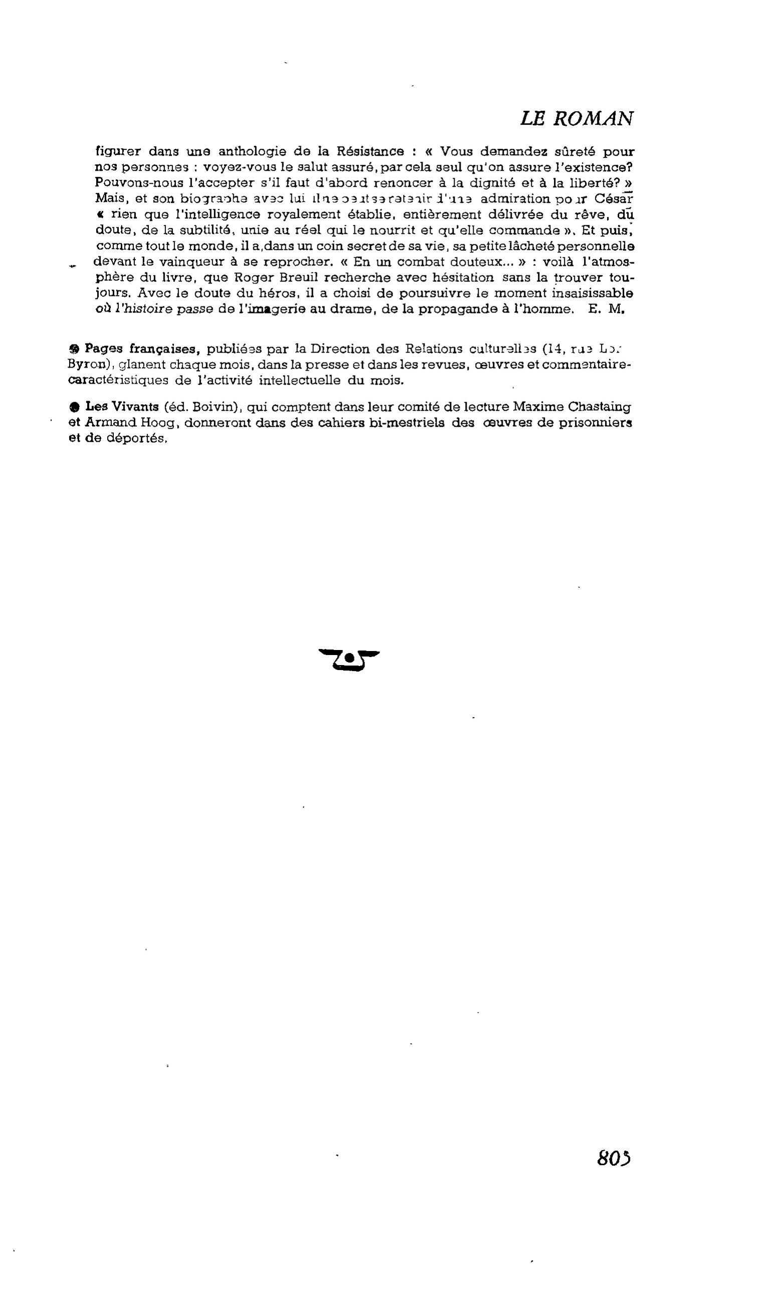 LA PENSÉE ENGAGÉE. Pages françaises