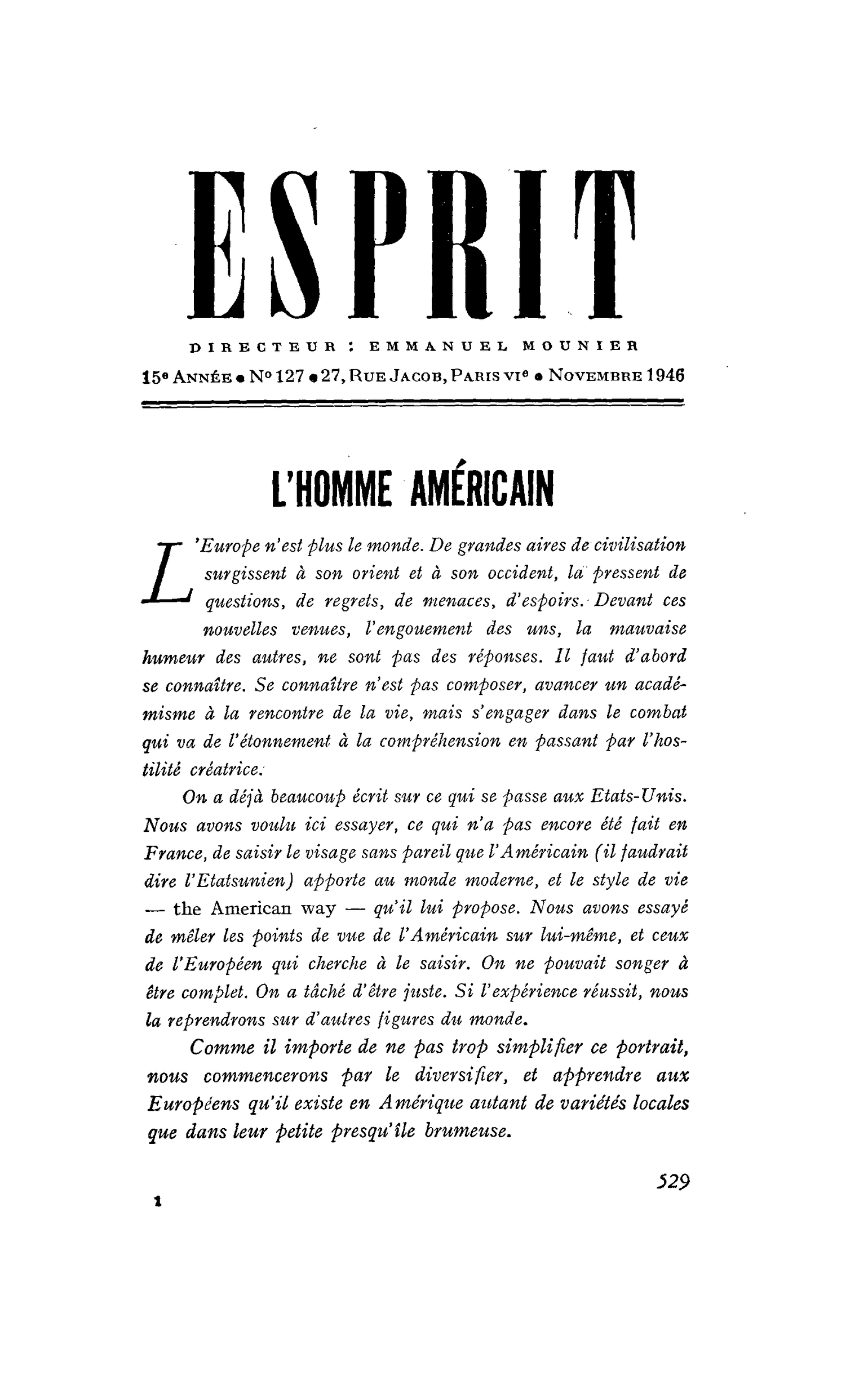 L’HOMME AMERICAIN