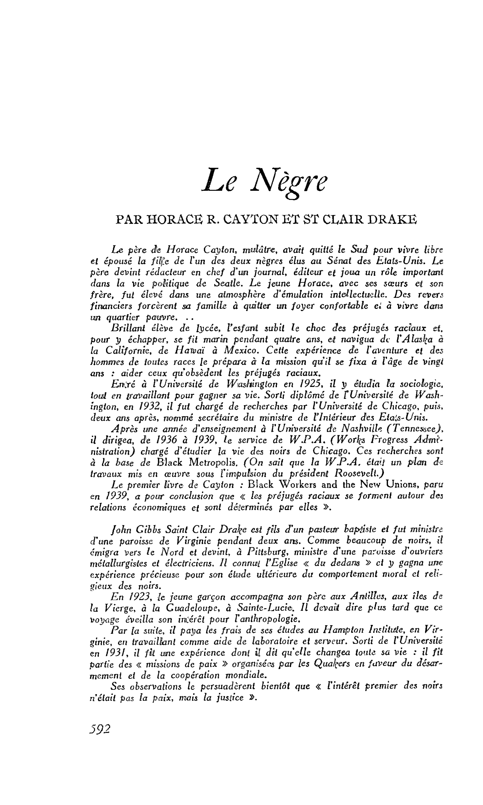 Le Nègre