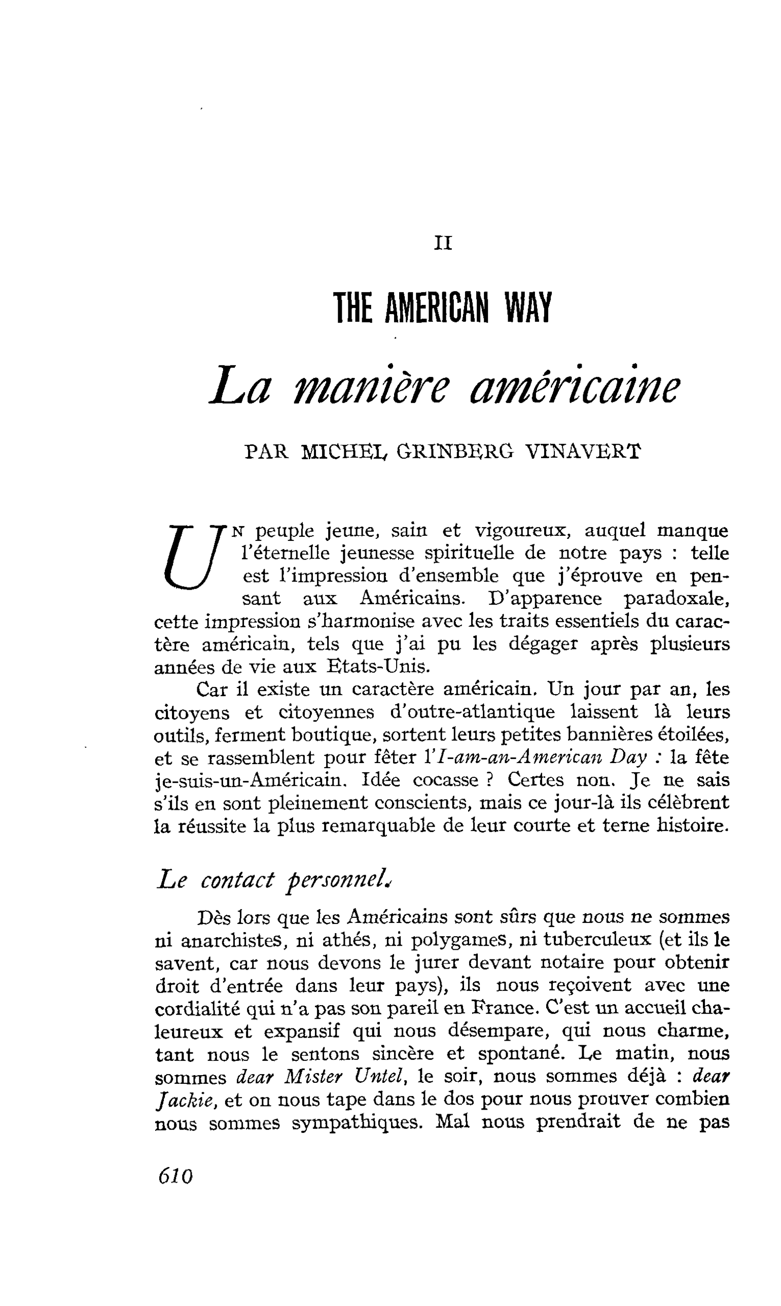 La manière américaine