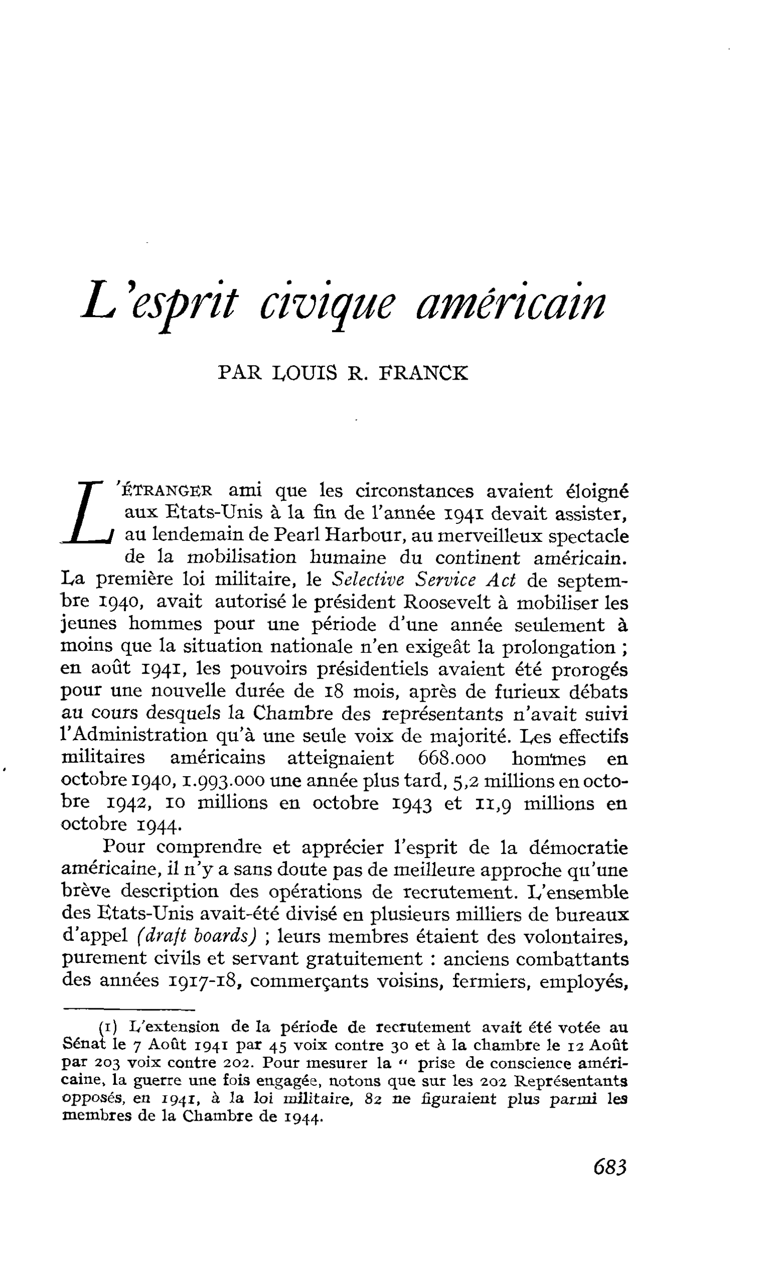 L’esprit civique américain